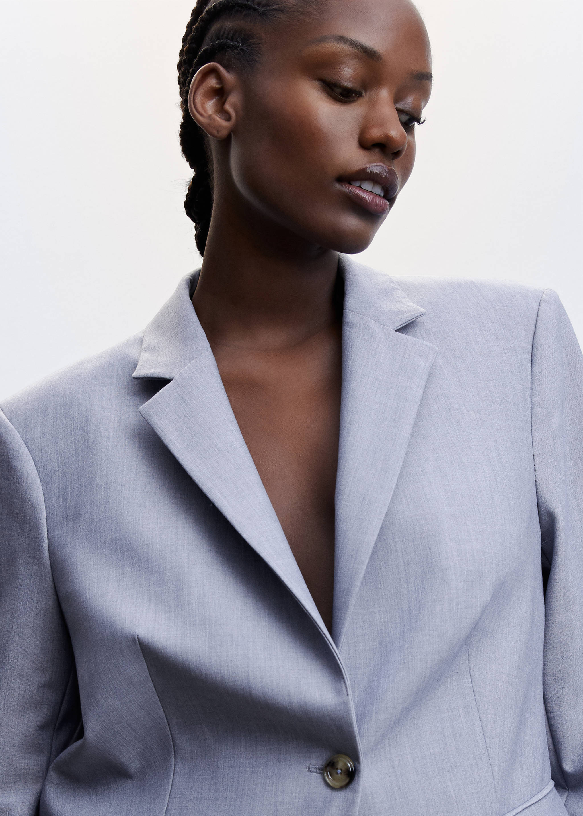 尖翻领西装外套 - null