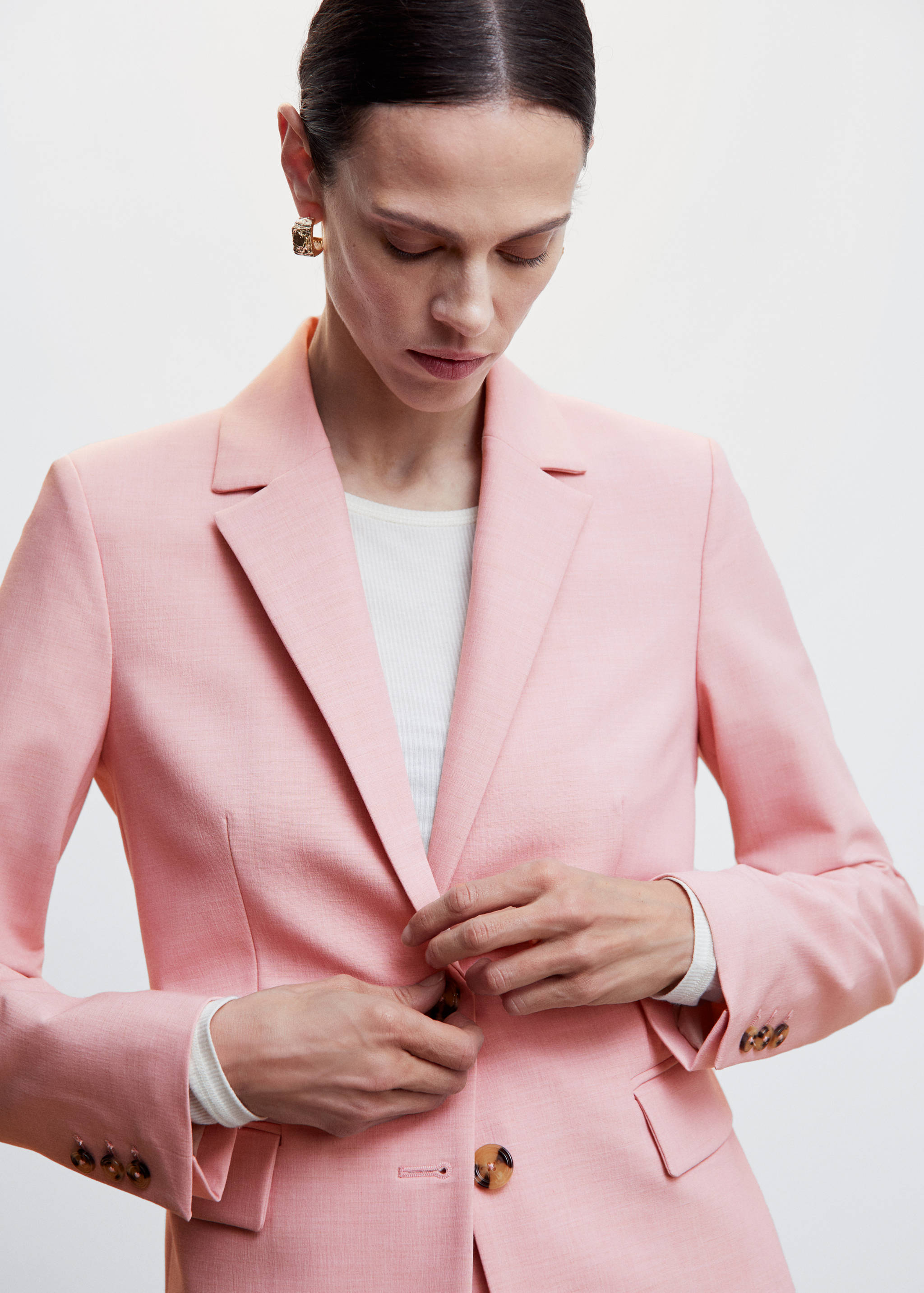 尖翻领西装外套 - null