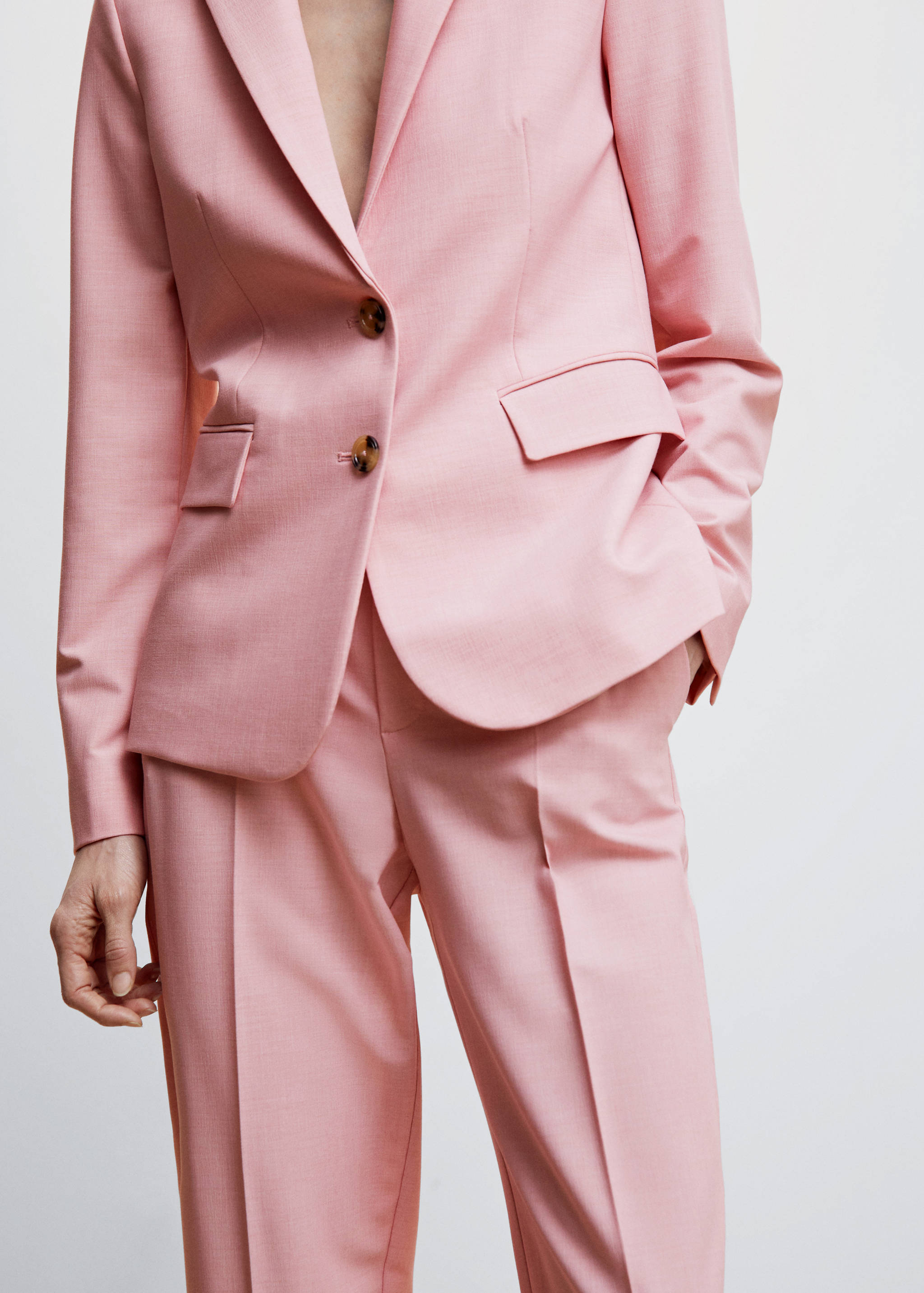 尖翻领西装外套 - null