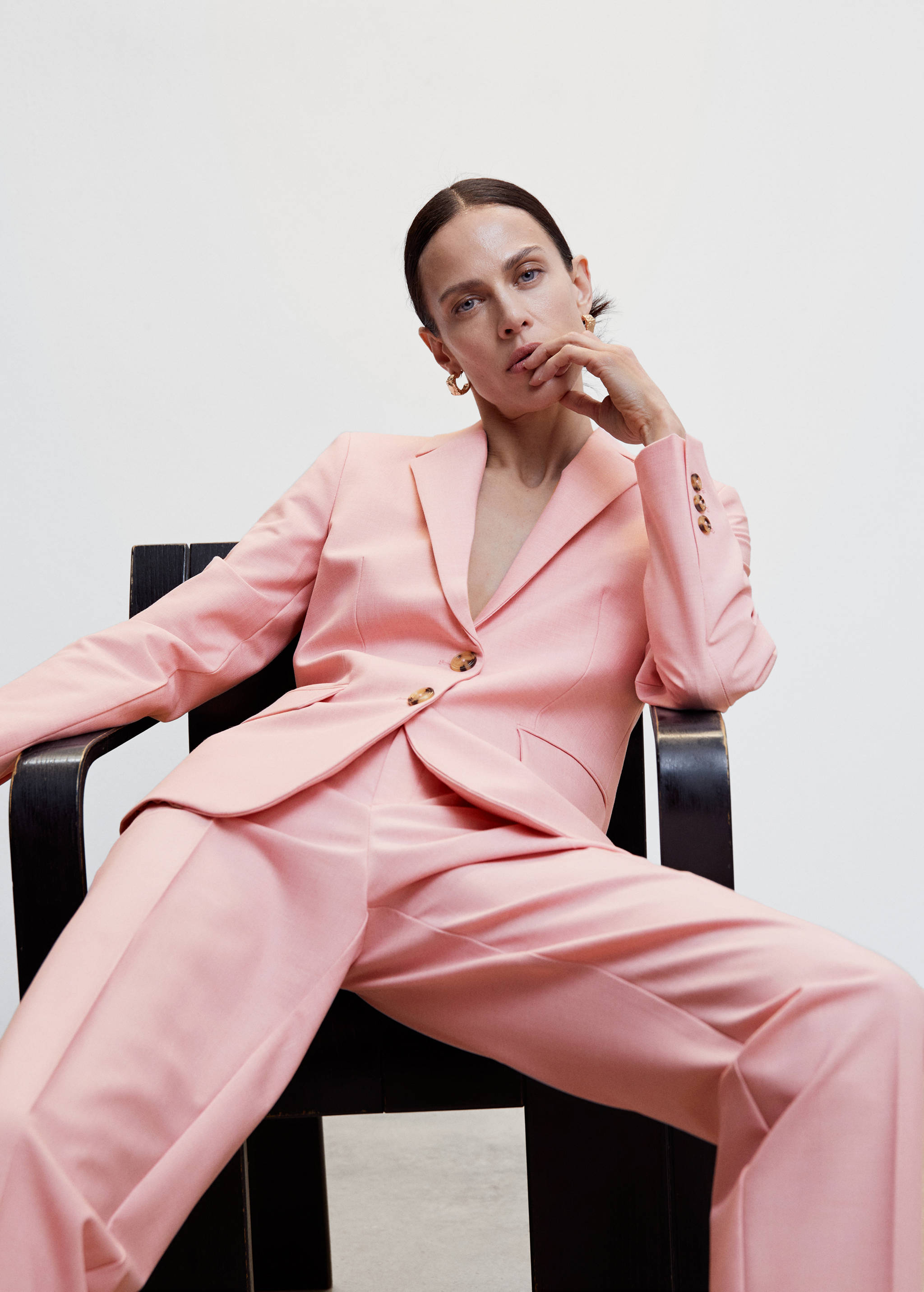 尖翻领西装外套 - null