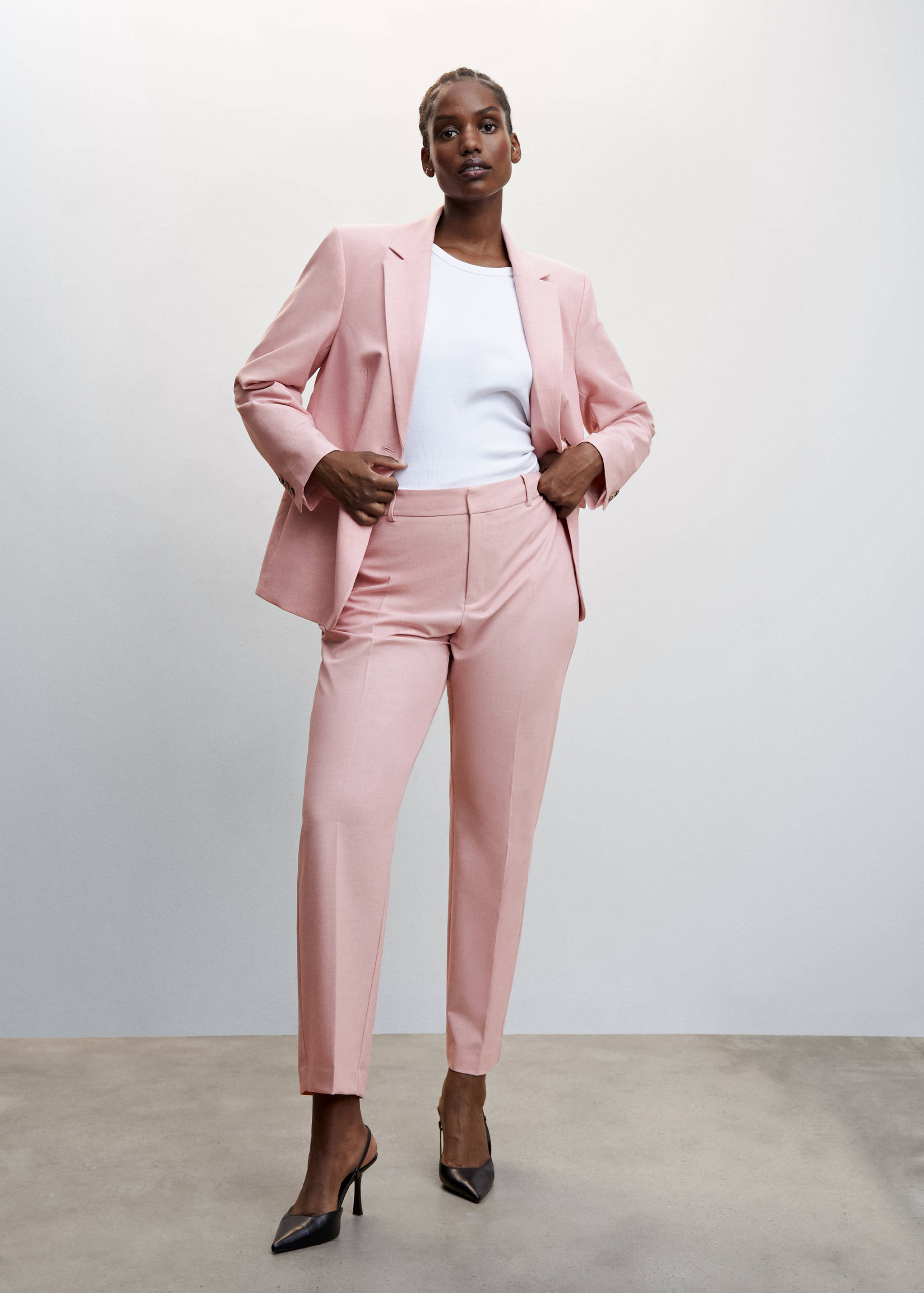 尖翻领西装外套 - null