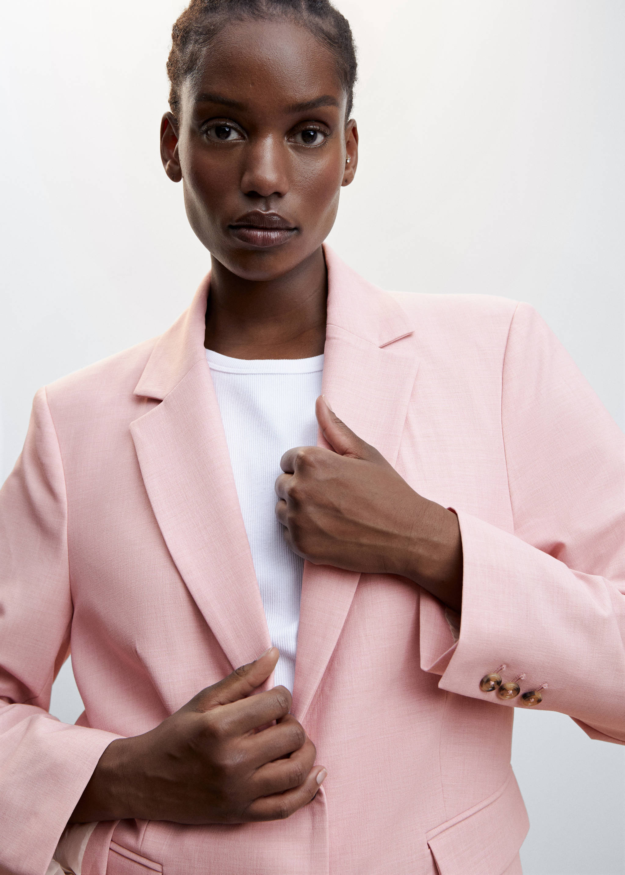 尖翻领西装外套 - null