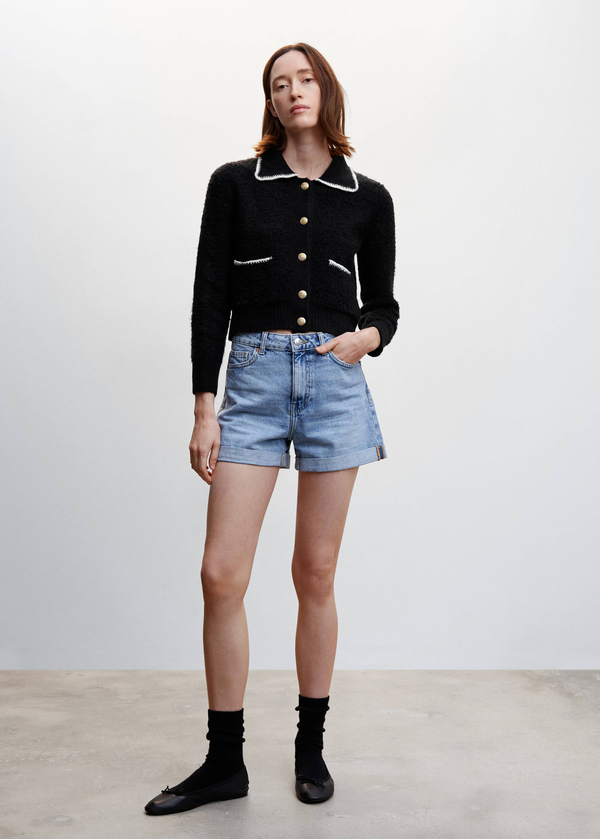 Contrast trims cardigan - General plane