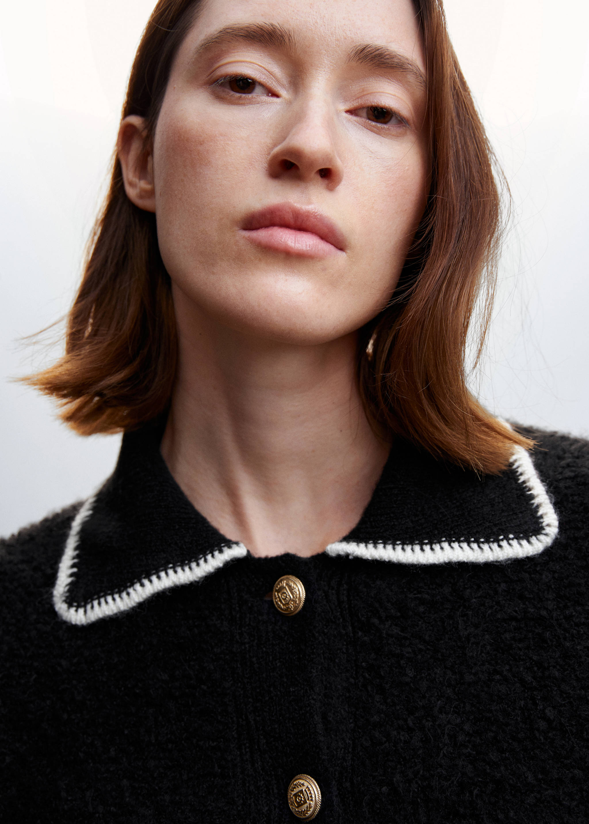 Contrast trims cardigan - Details of the article 1