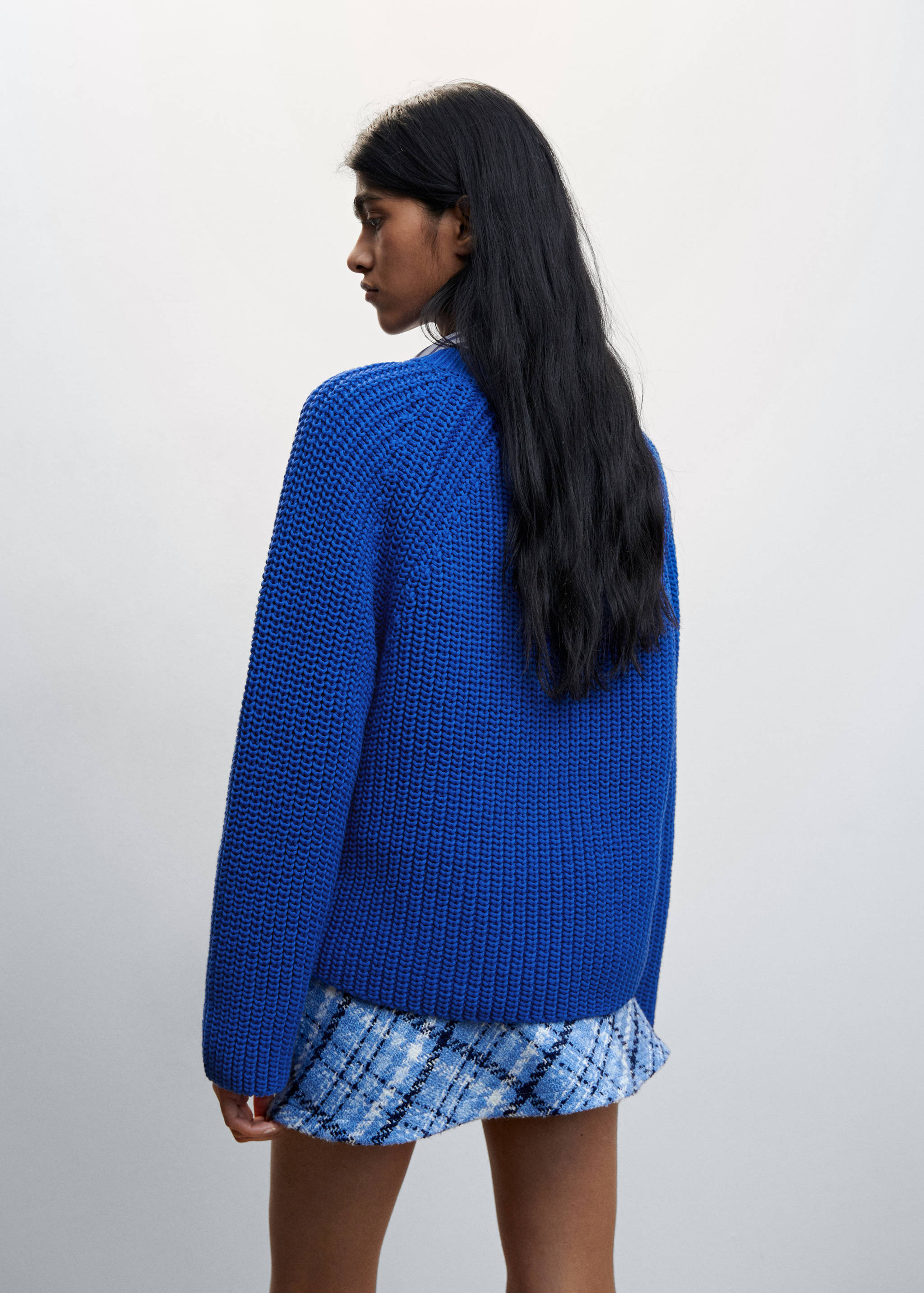 Pull-over grosse maille col V - Verso de l’article