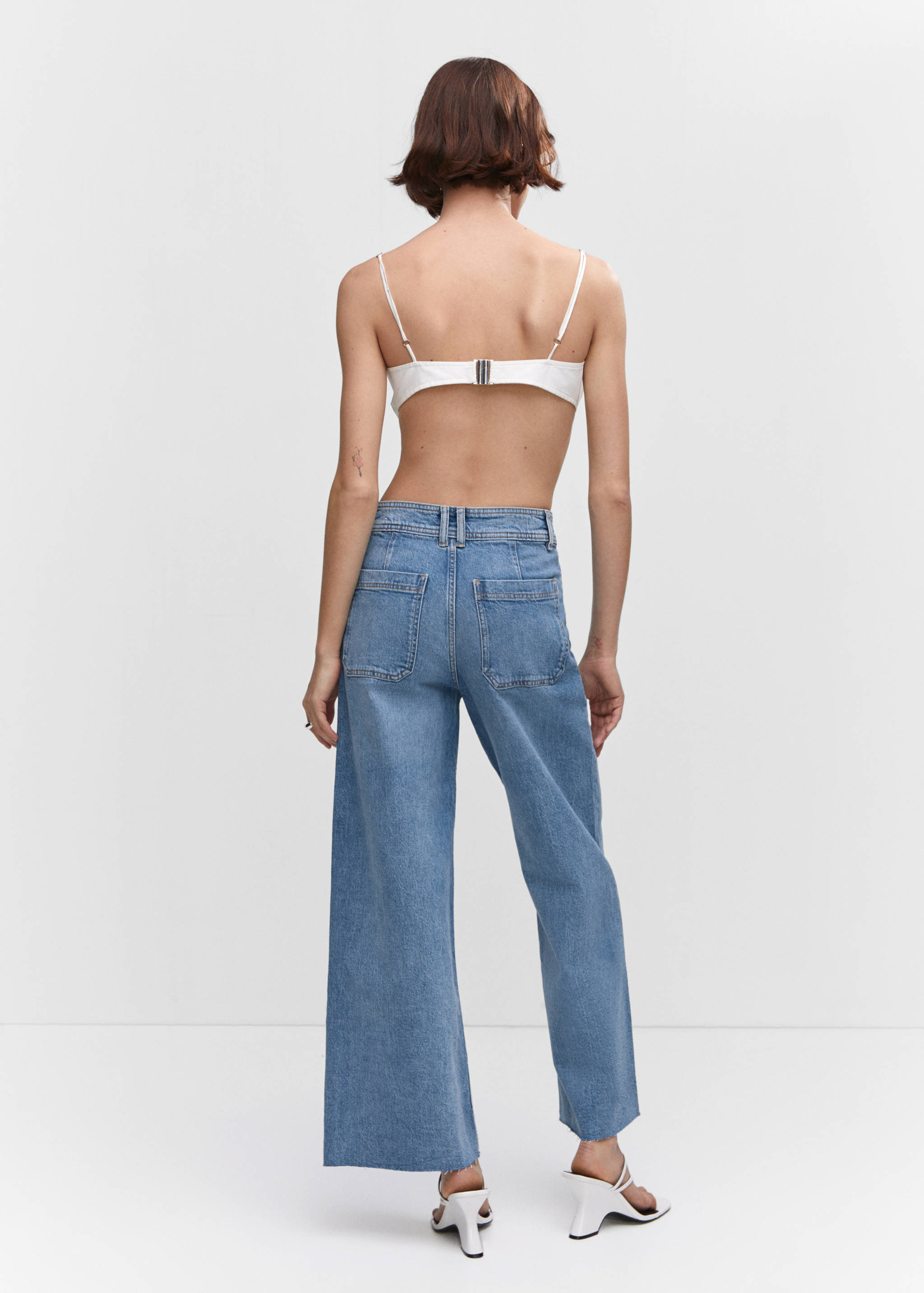Jupe-culotte jean taille haute - Verso de l’article