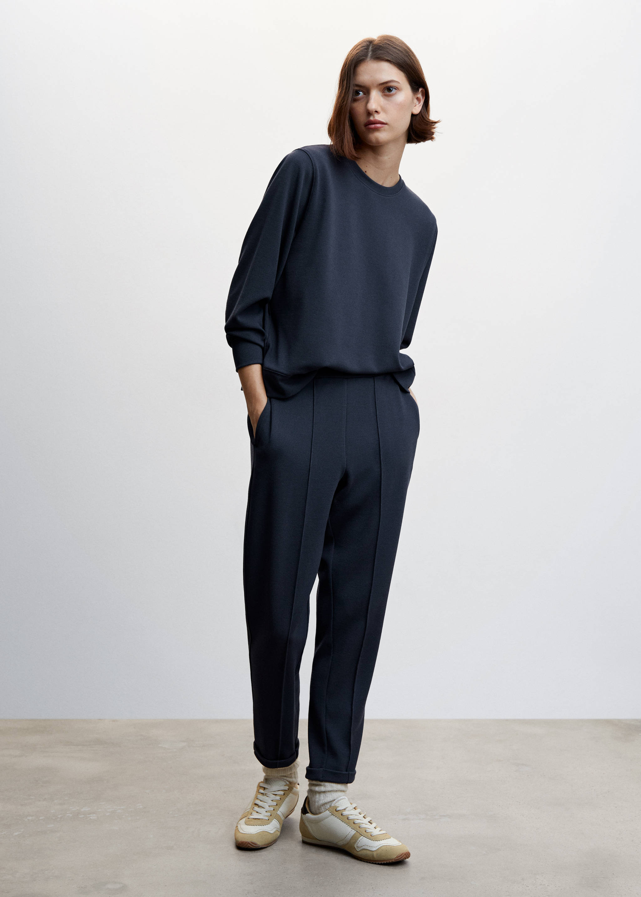 Pique jogger trousers - General plane