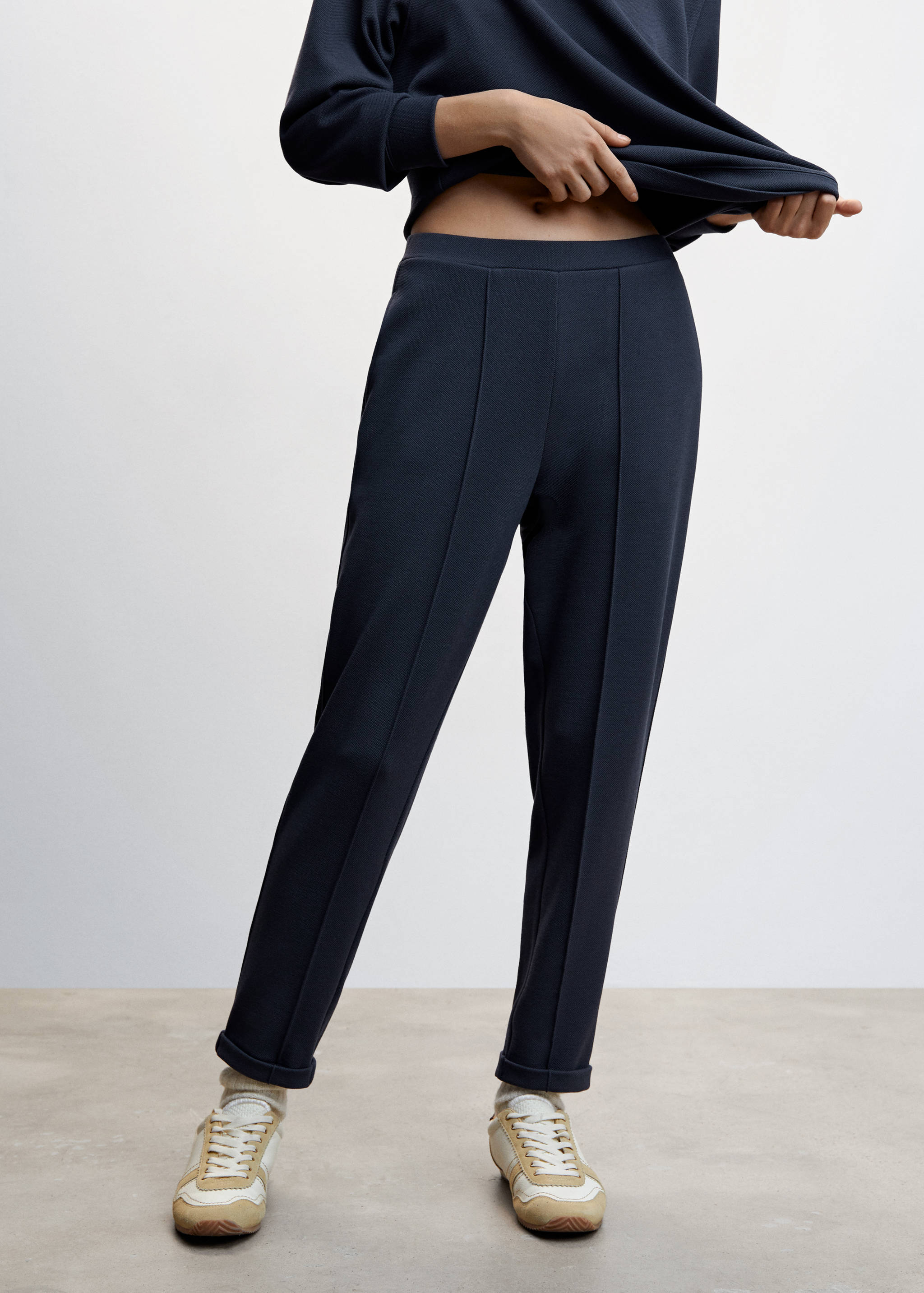 Pique jogger trousers - Medium plane