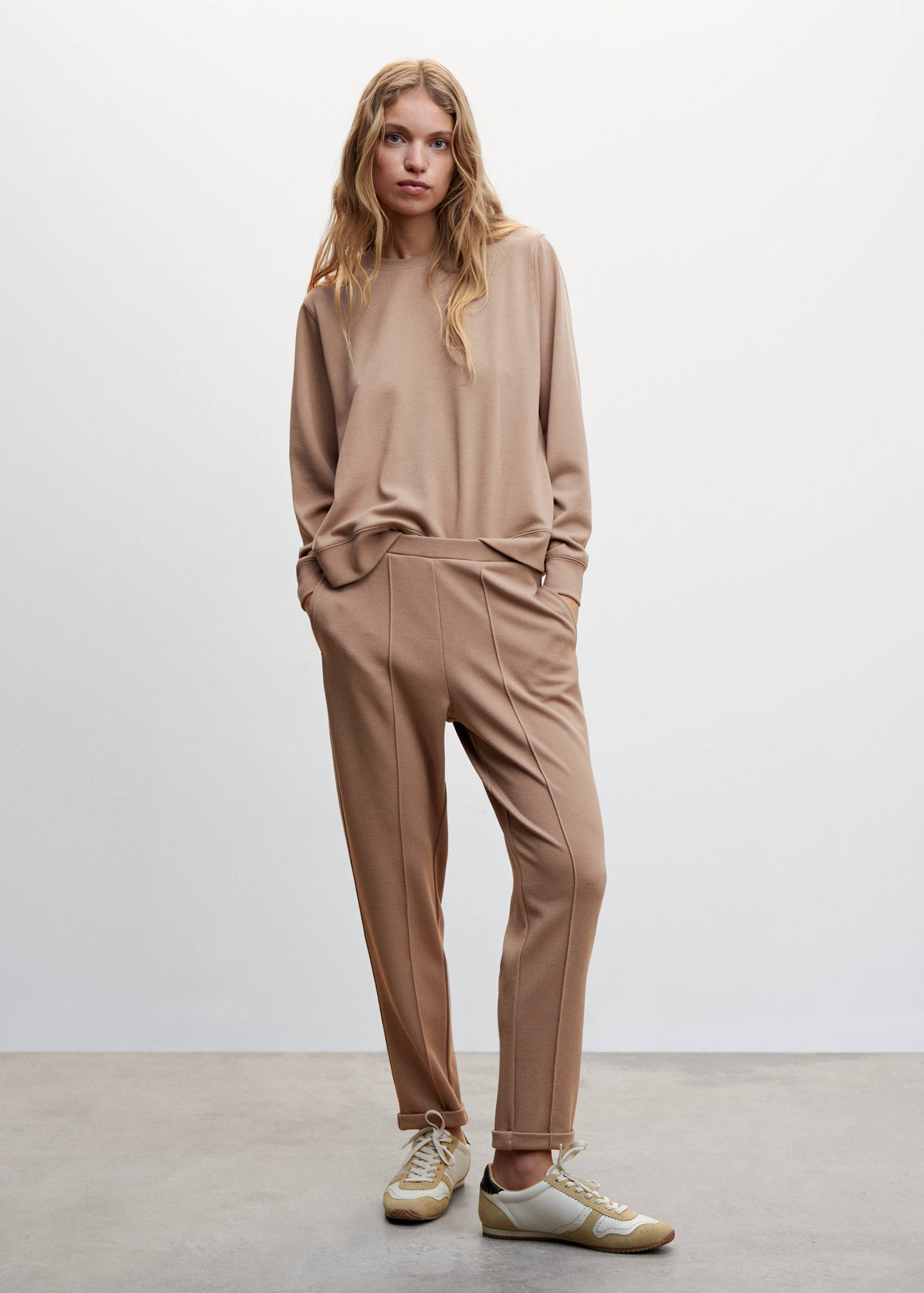 Pique jogger trousers - General plane