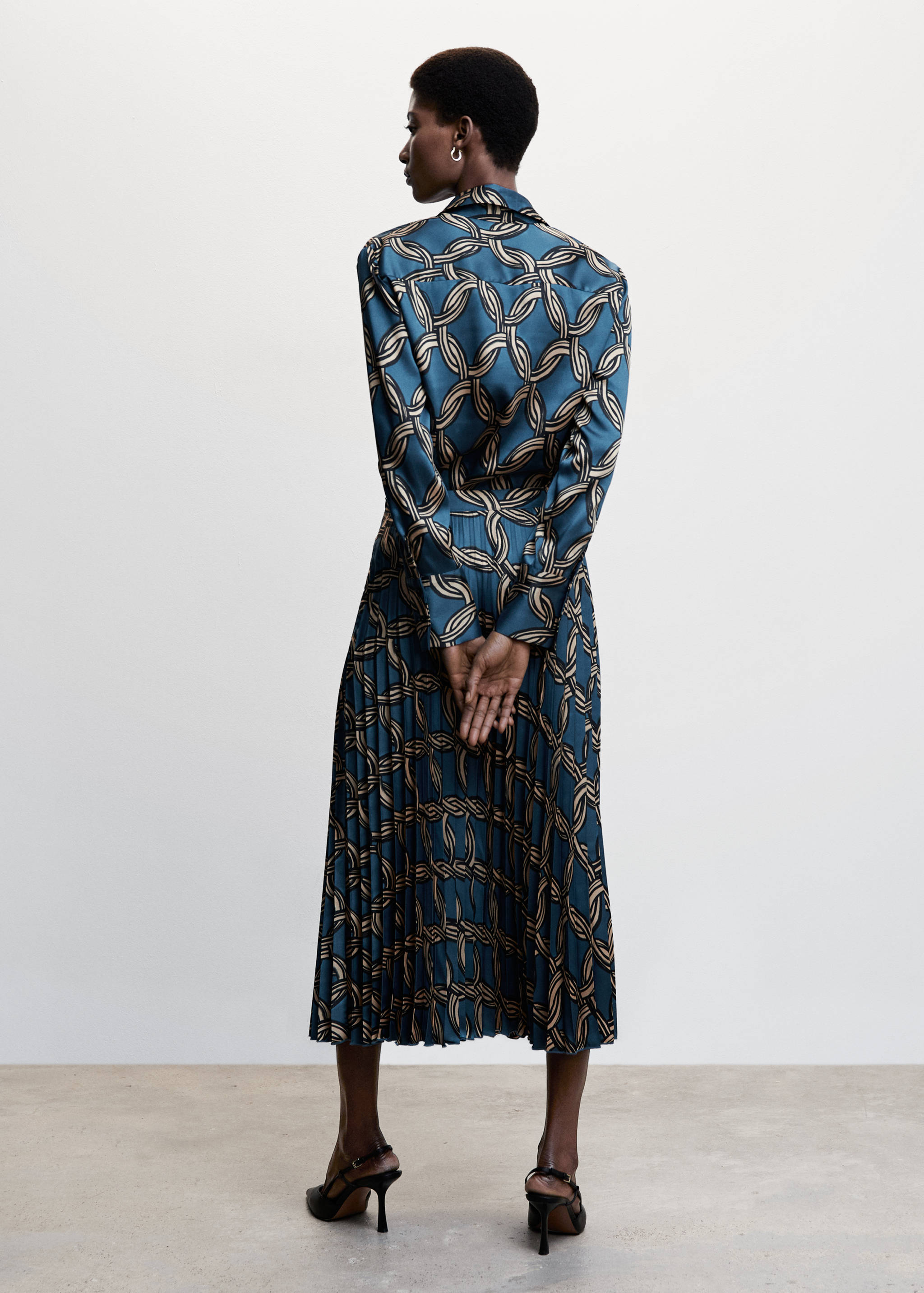 Falda plisada estampado geométrico - Reverso del artículo