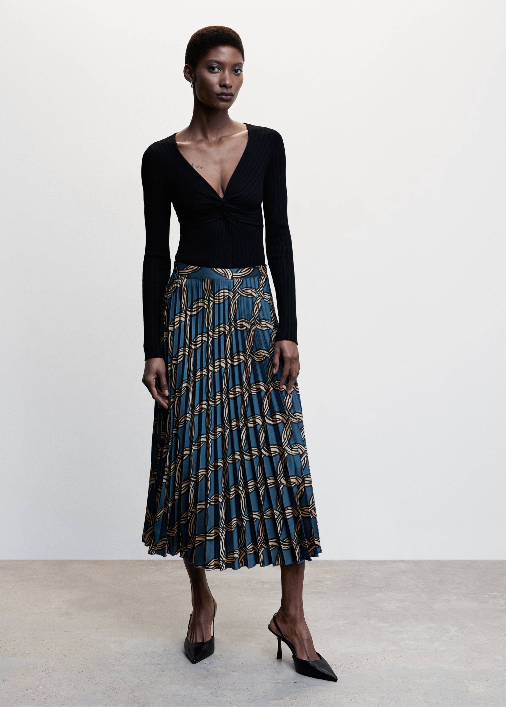 Falda plisada estampado geométrico - Detalle del artículo 4