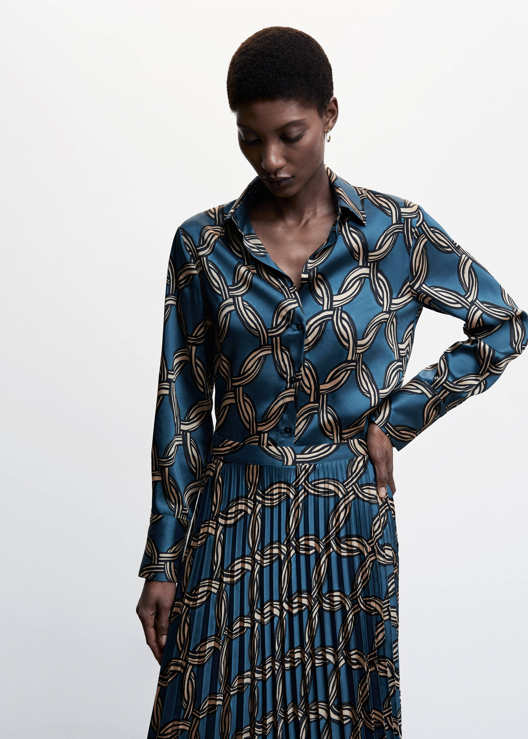 Falda plisada estampado geométrico - Detalle del artículo 6