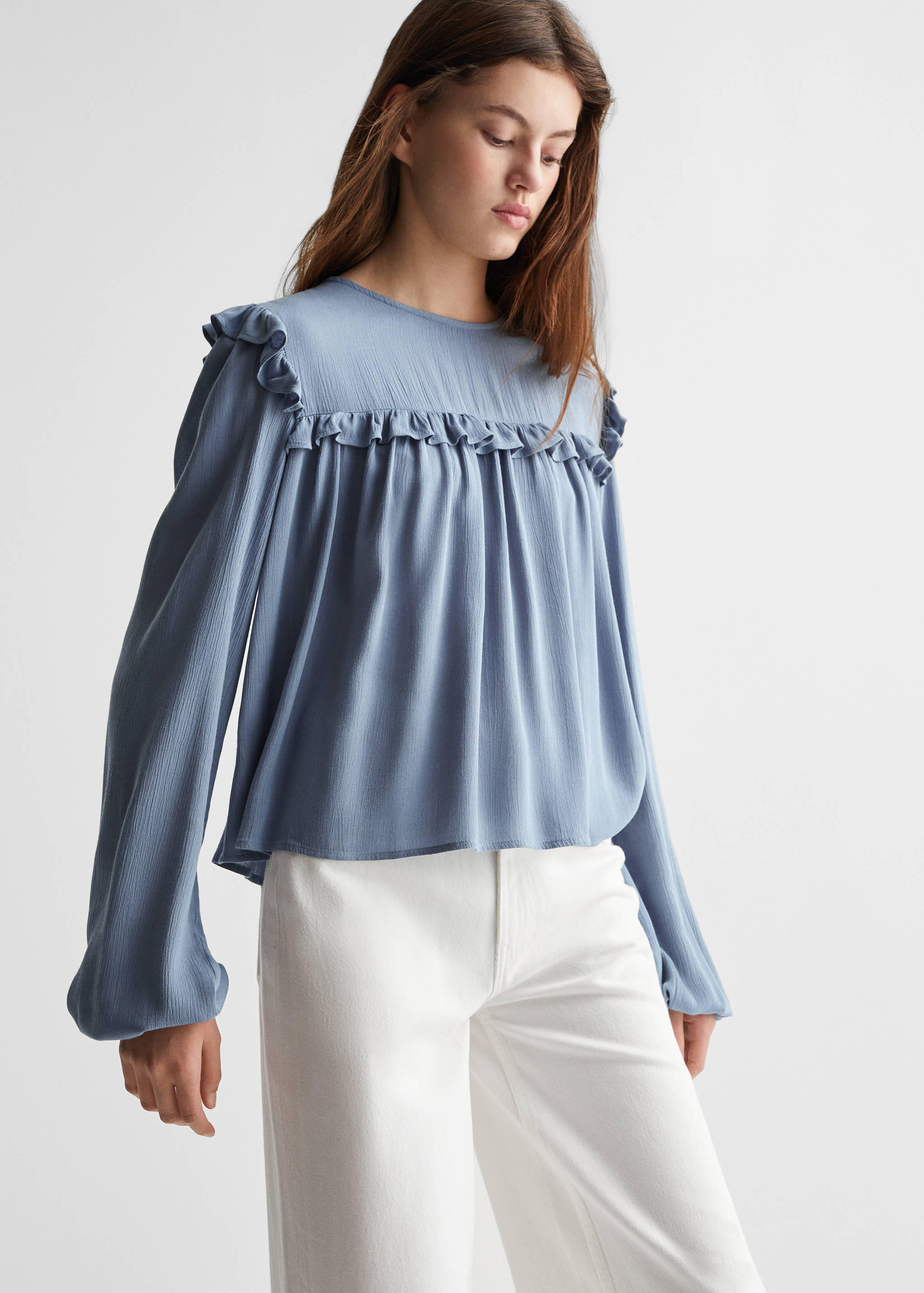 Blusa fluida volante - Plano medio