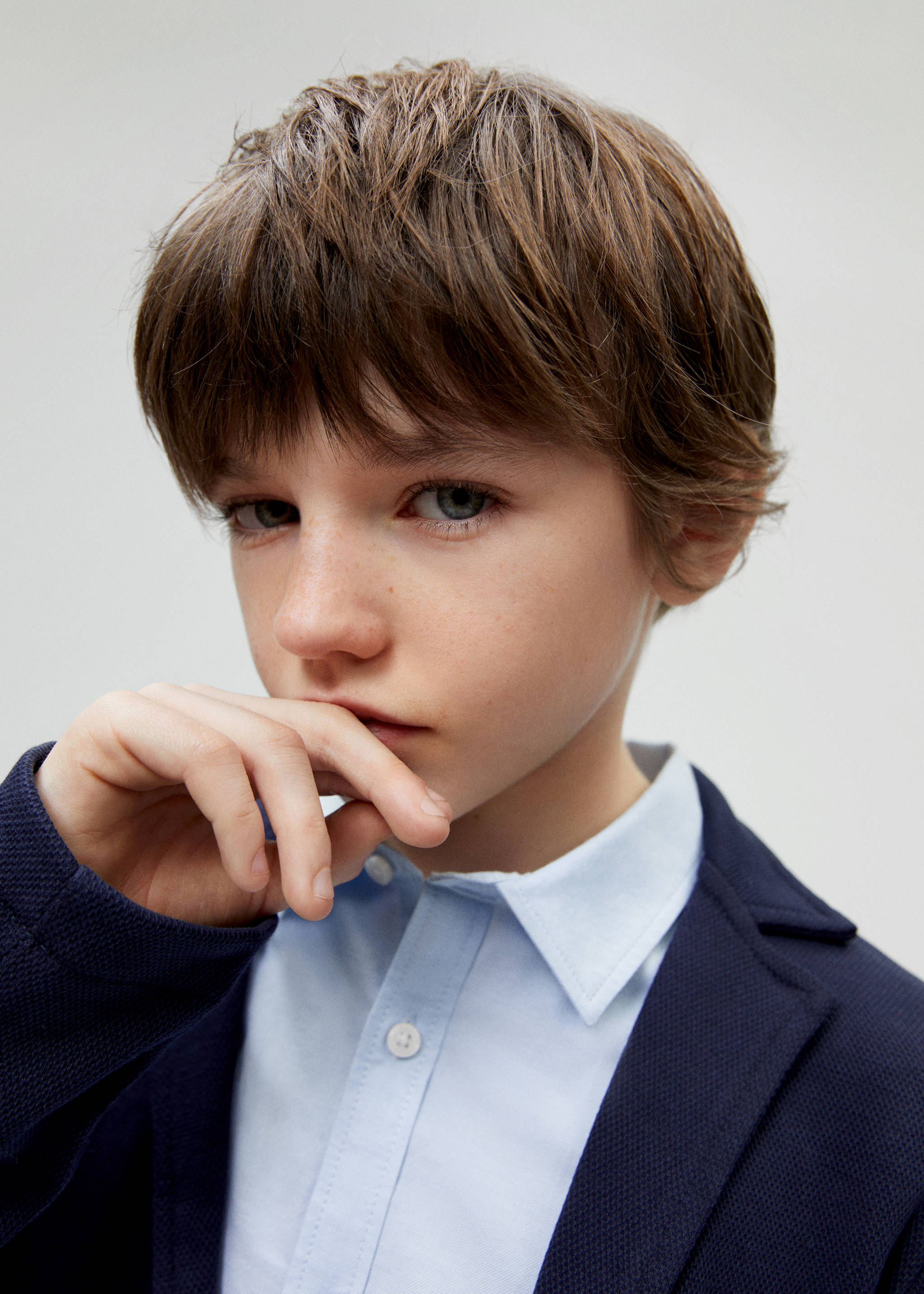 Textured regular fit suit blazer - Details of the article 6