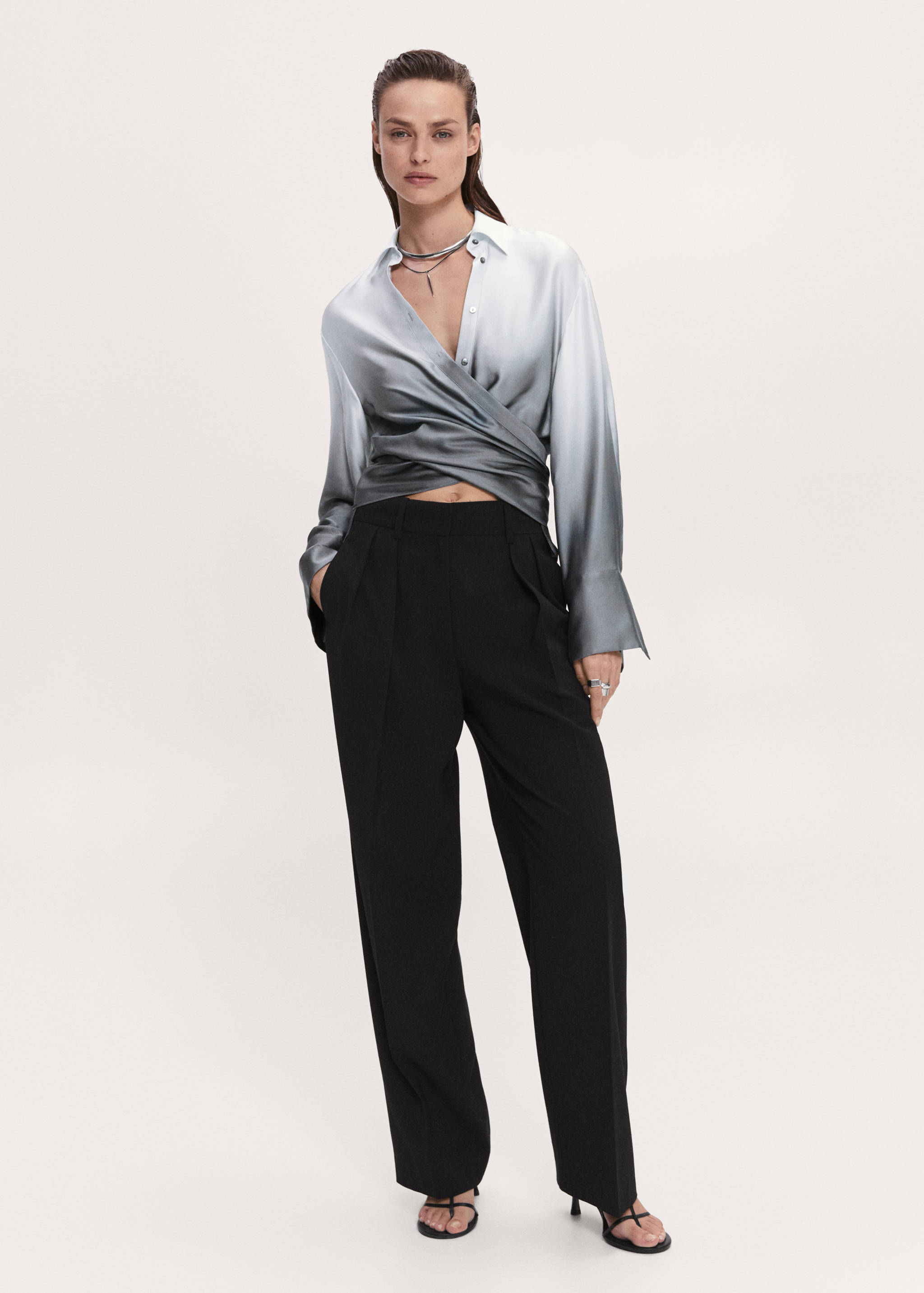 Gradient double-breasted shirt - General plane