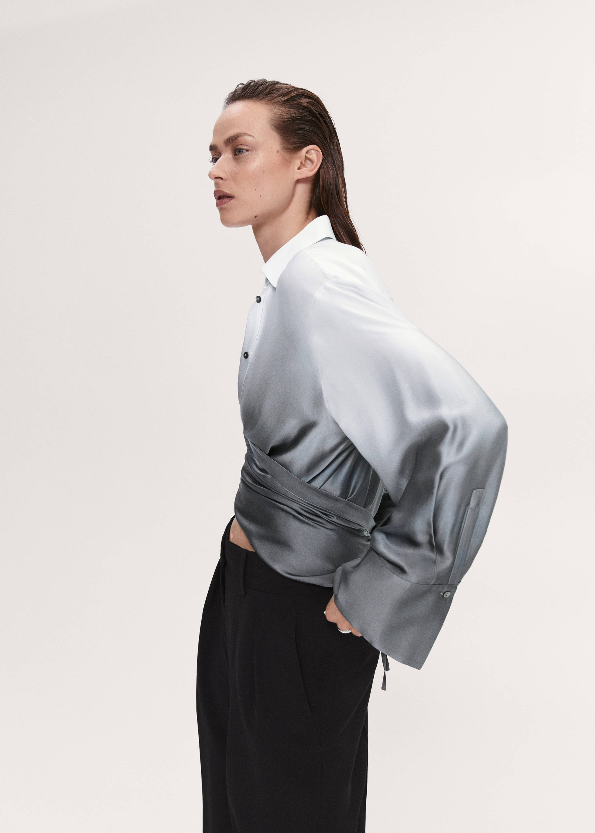 Gradient double-breasted shirt - Details of the article 4