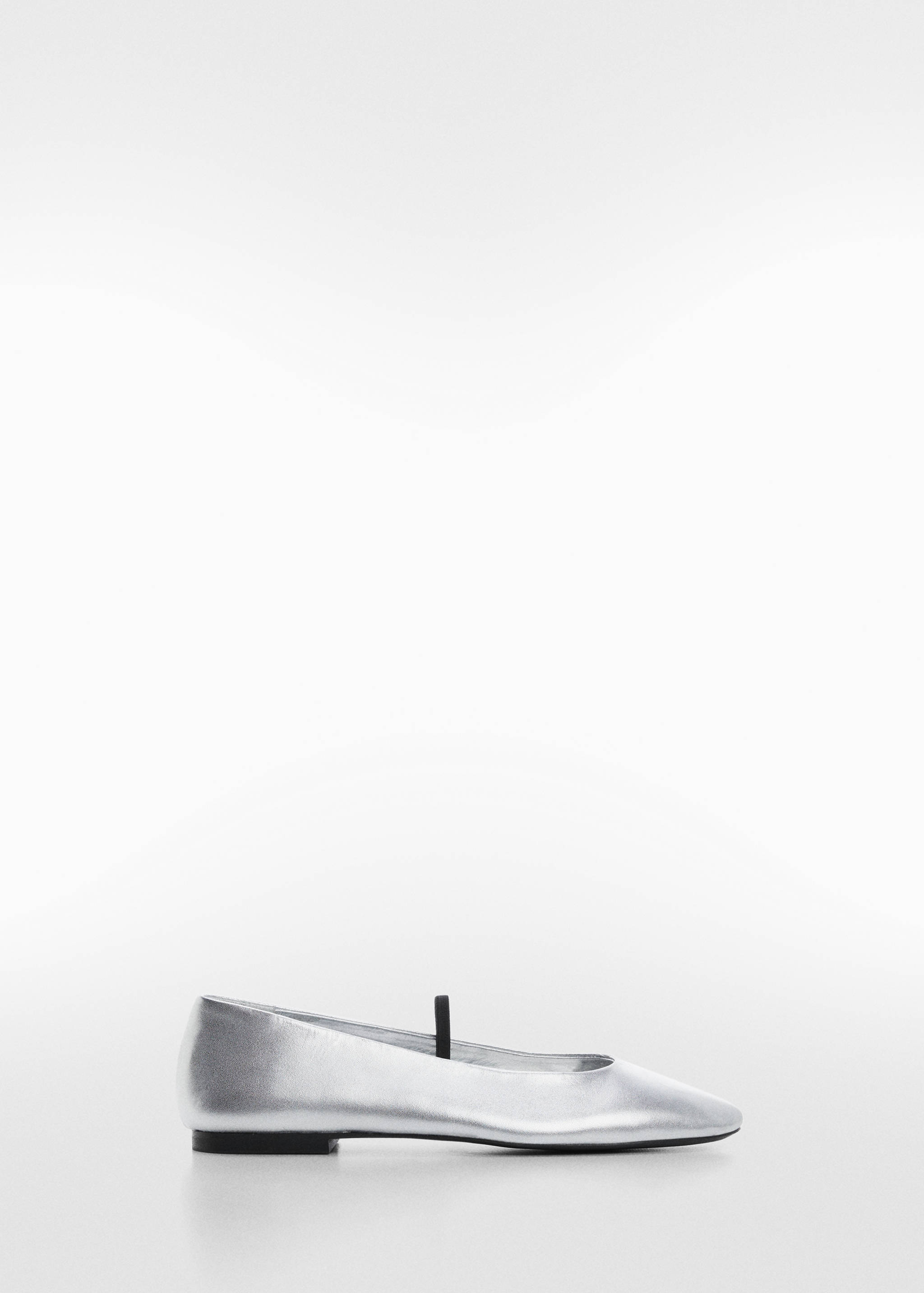 金属质感皮革芭蕾舞鞋 - null