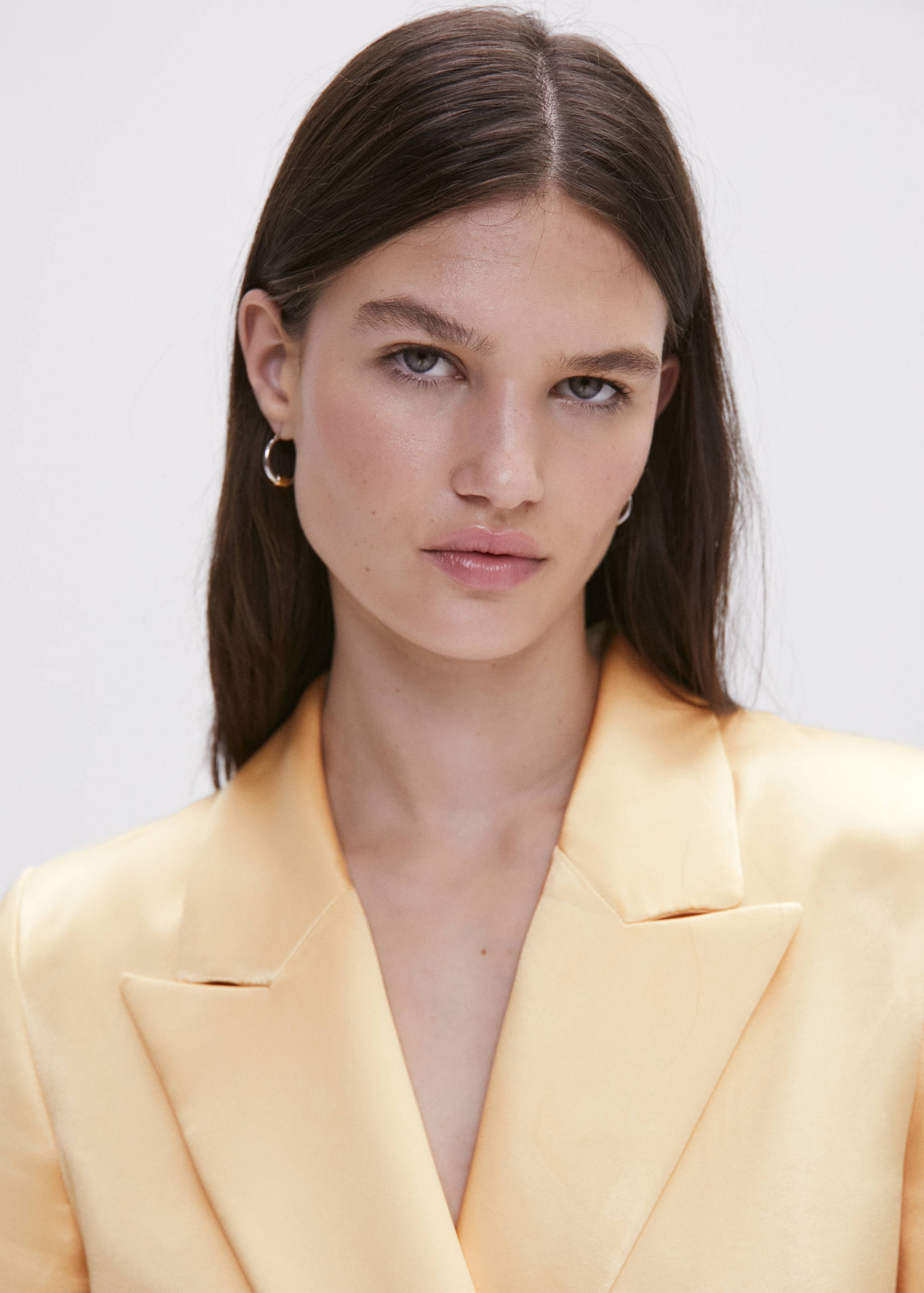 缎面西装夹克 - null