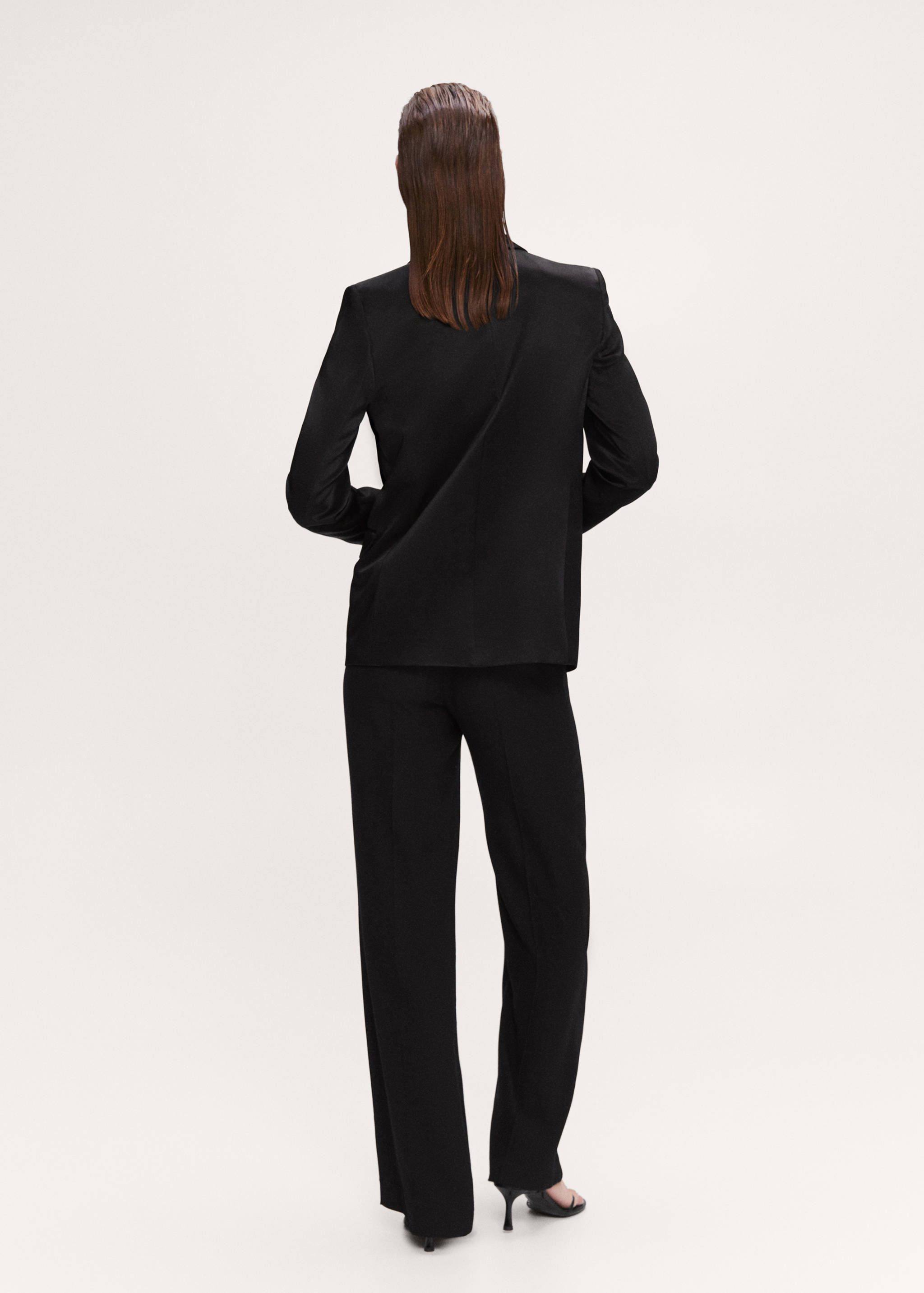 缎面西装夹克 - null