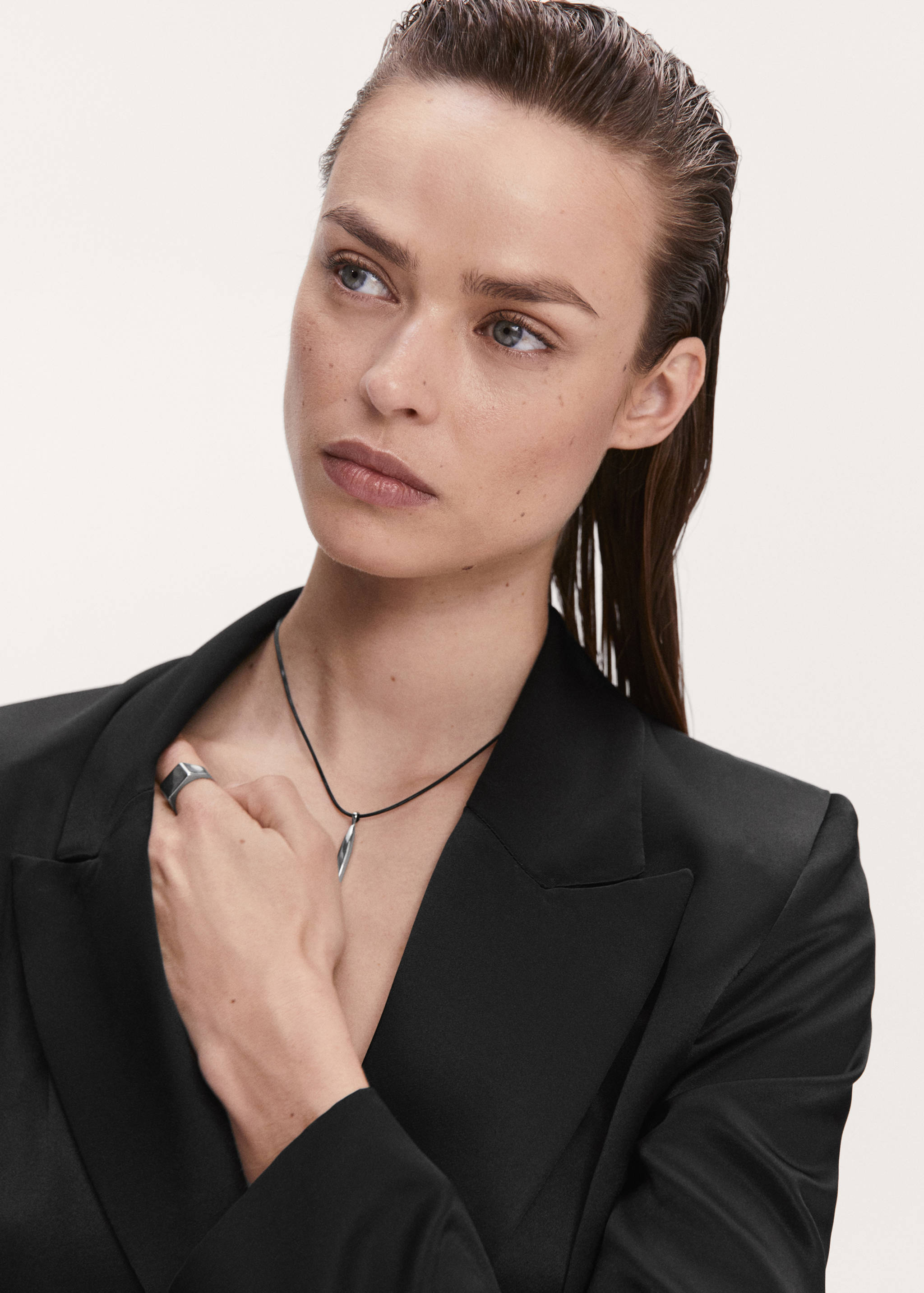 缎面西装夹克 - null