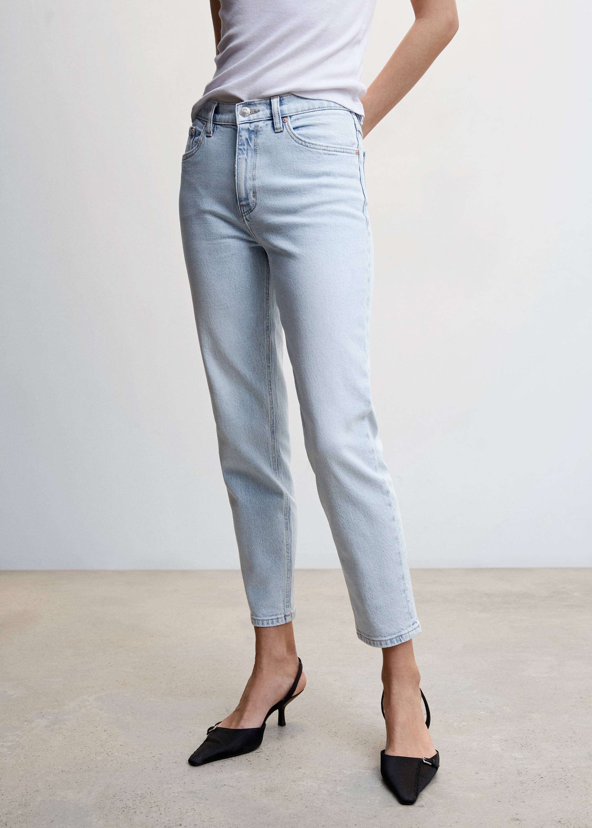 Jean mom confort taille haute - Plan moyen