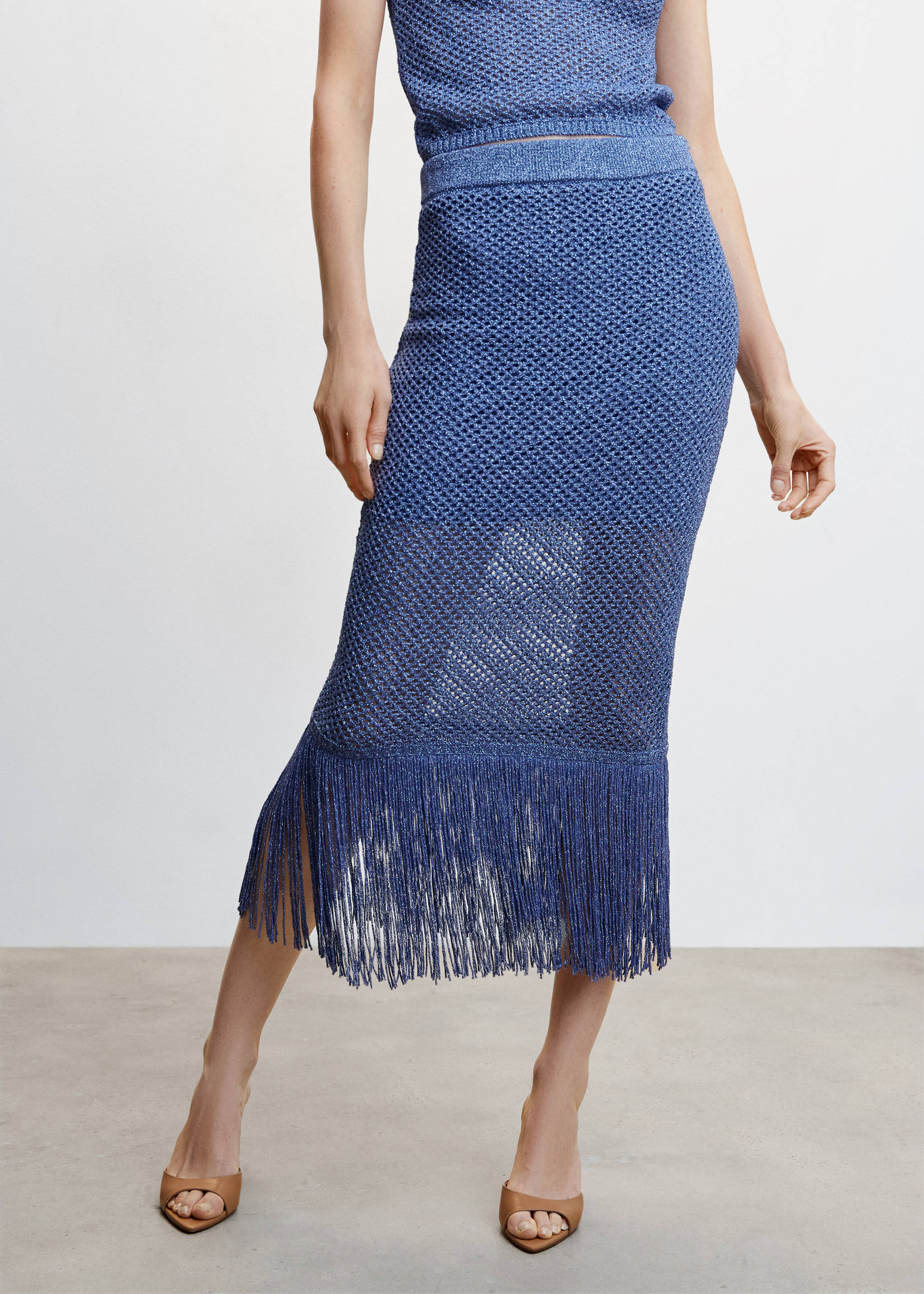 Fringed detail knitted skirt - Medium plane