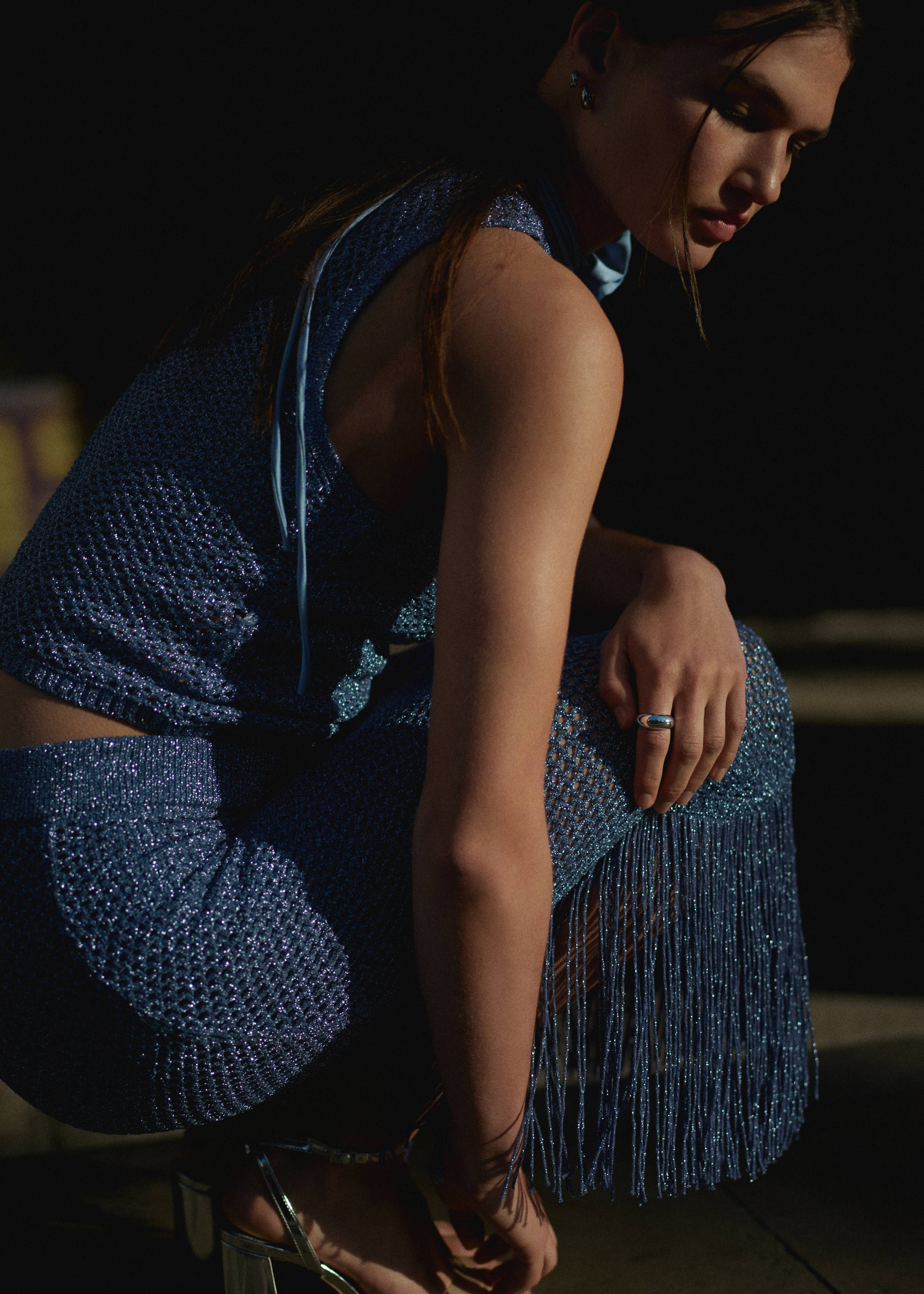 Fringed detail knitted skirt - Details of the article 6