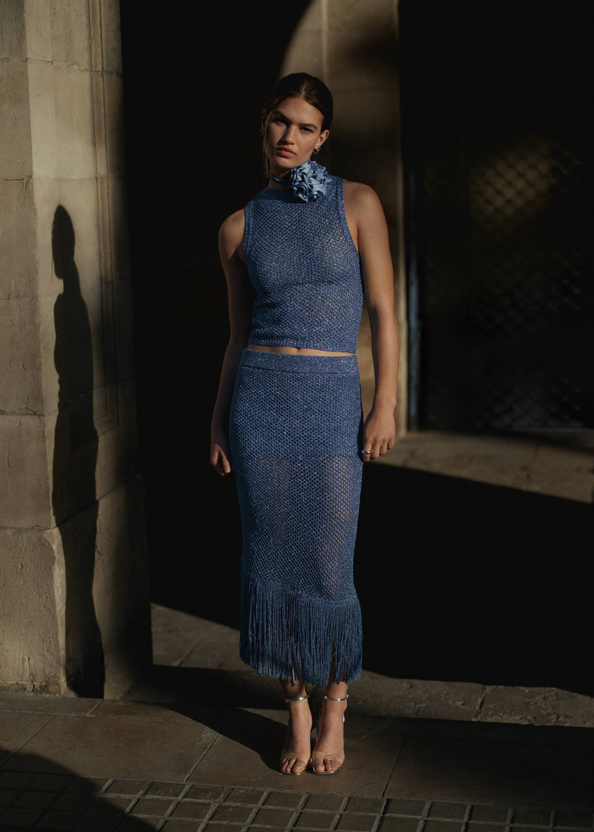 Fringed detail knitted skirt - Details of the article 7