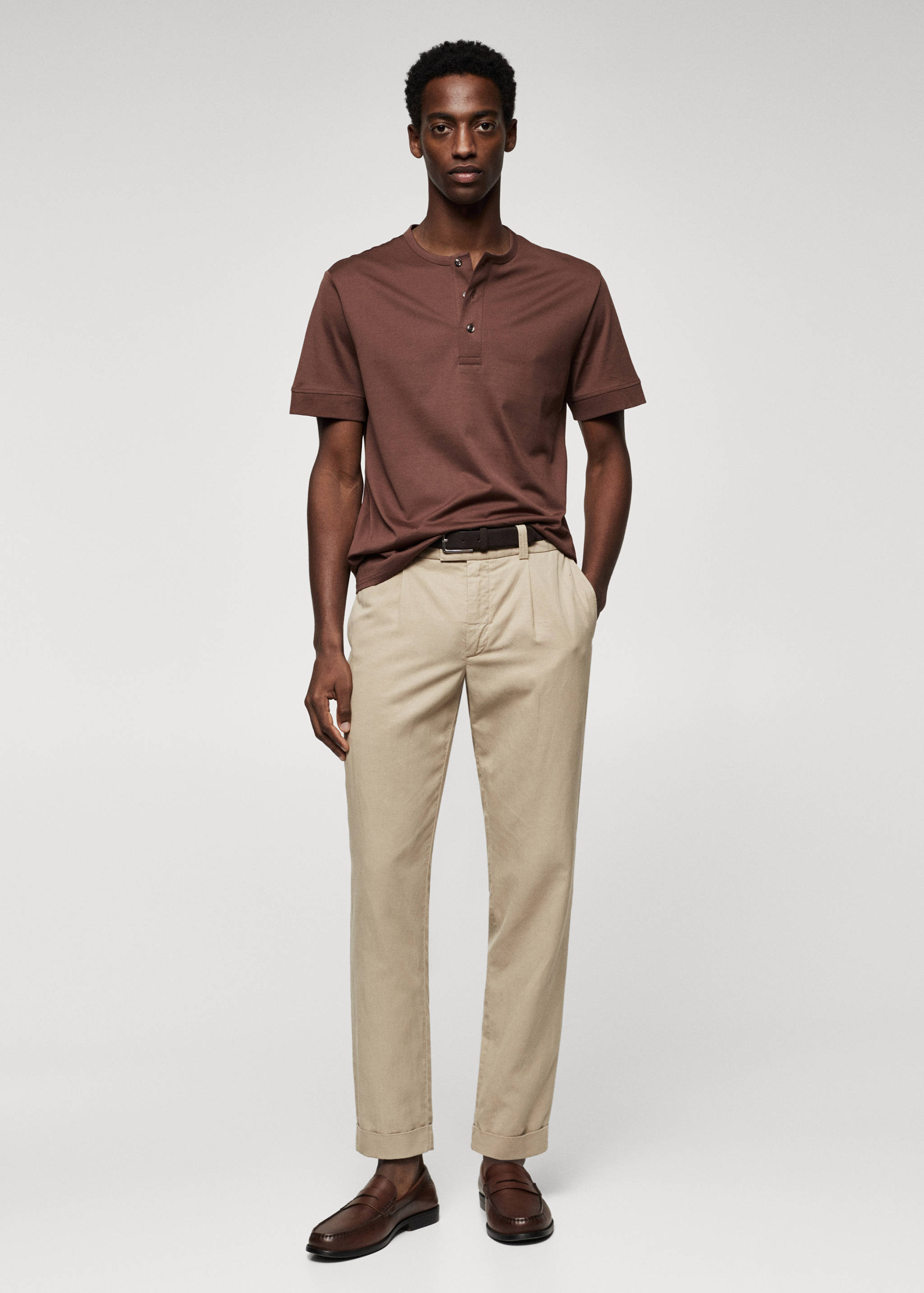 Henley cotton T-shirt - General plane