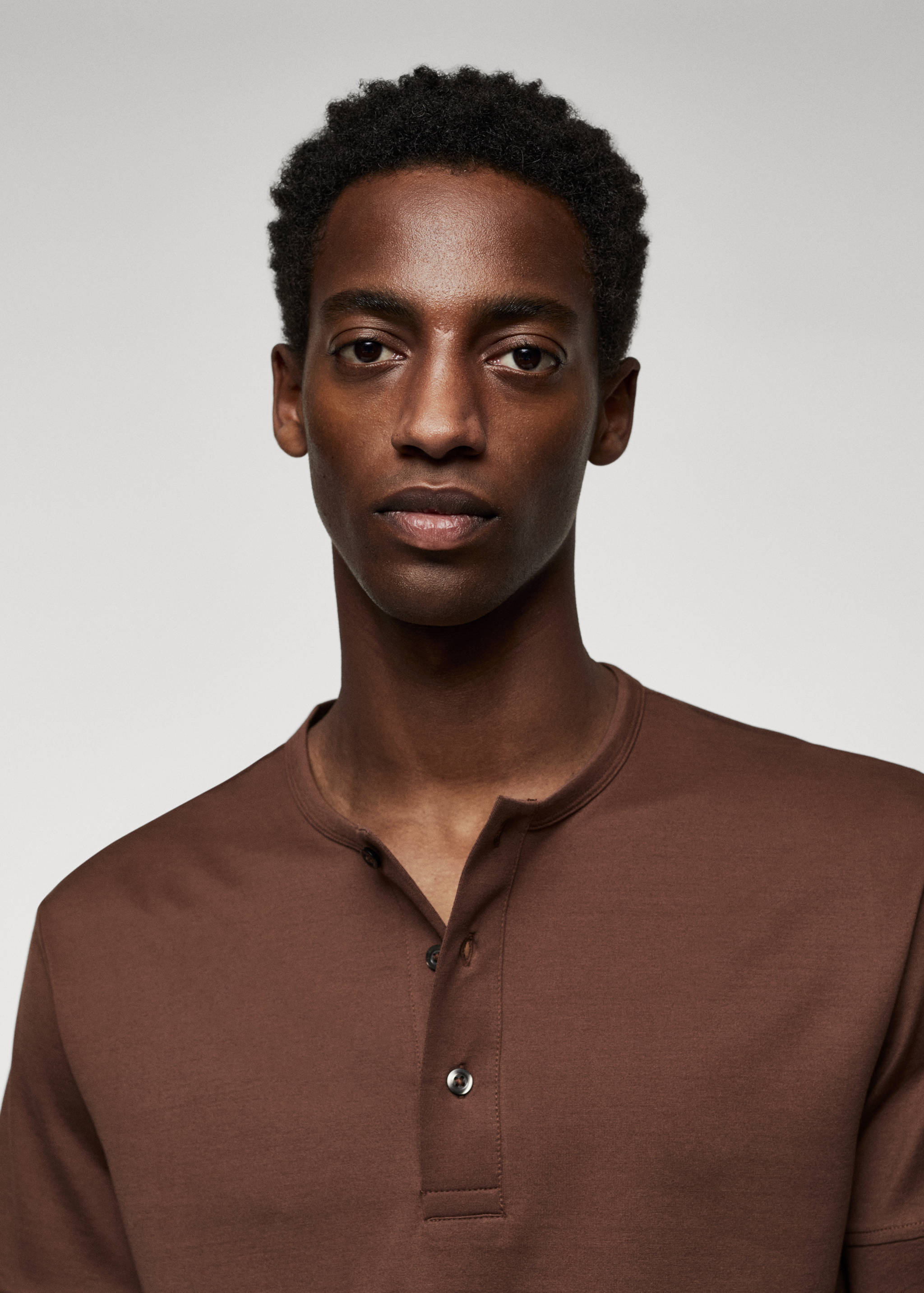 Henley cotton T-shirt - Details of the article 1