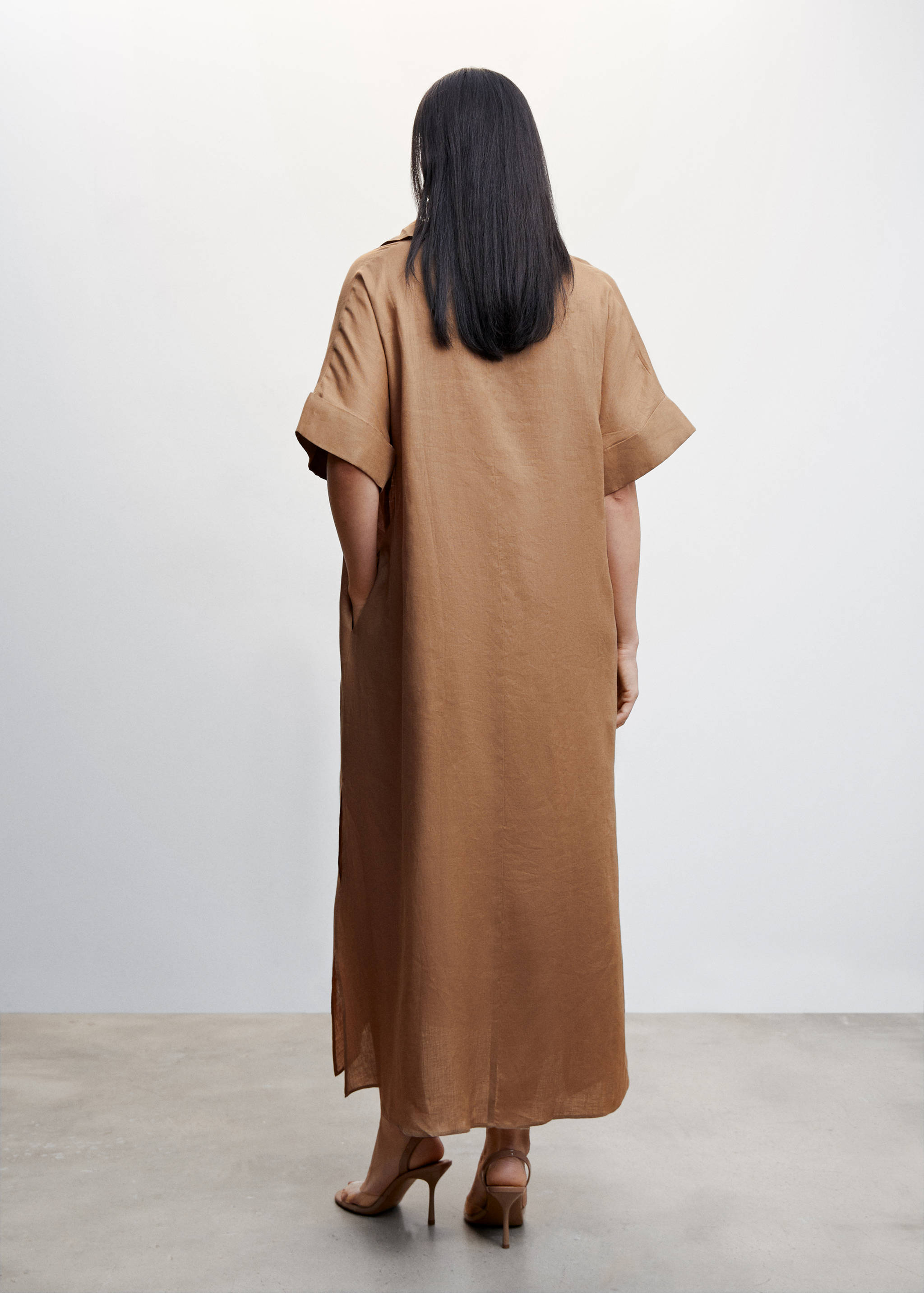 Linen-blend shirt dress - Reverse of the article