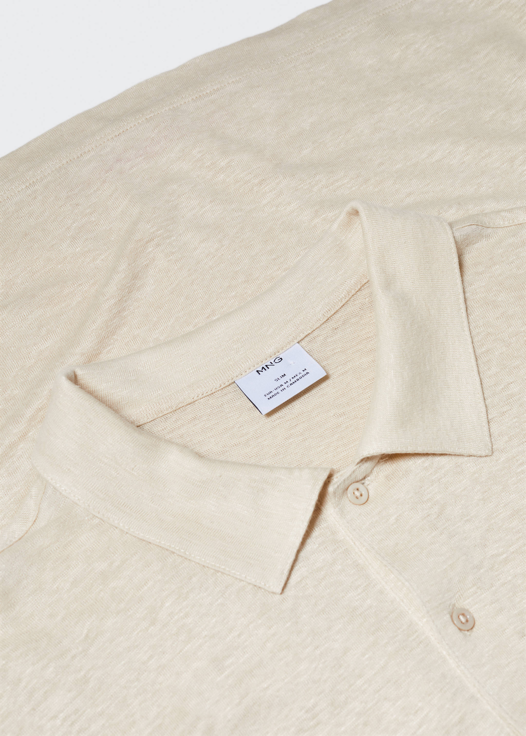 Slim fit 100% linen polo shirt - Details of the article 8