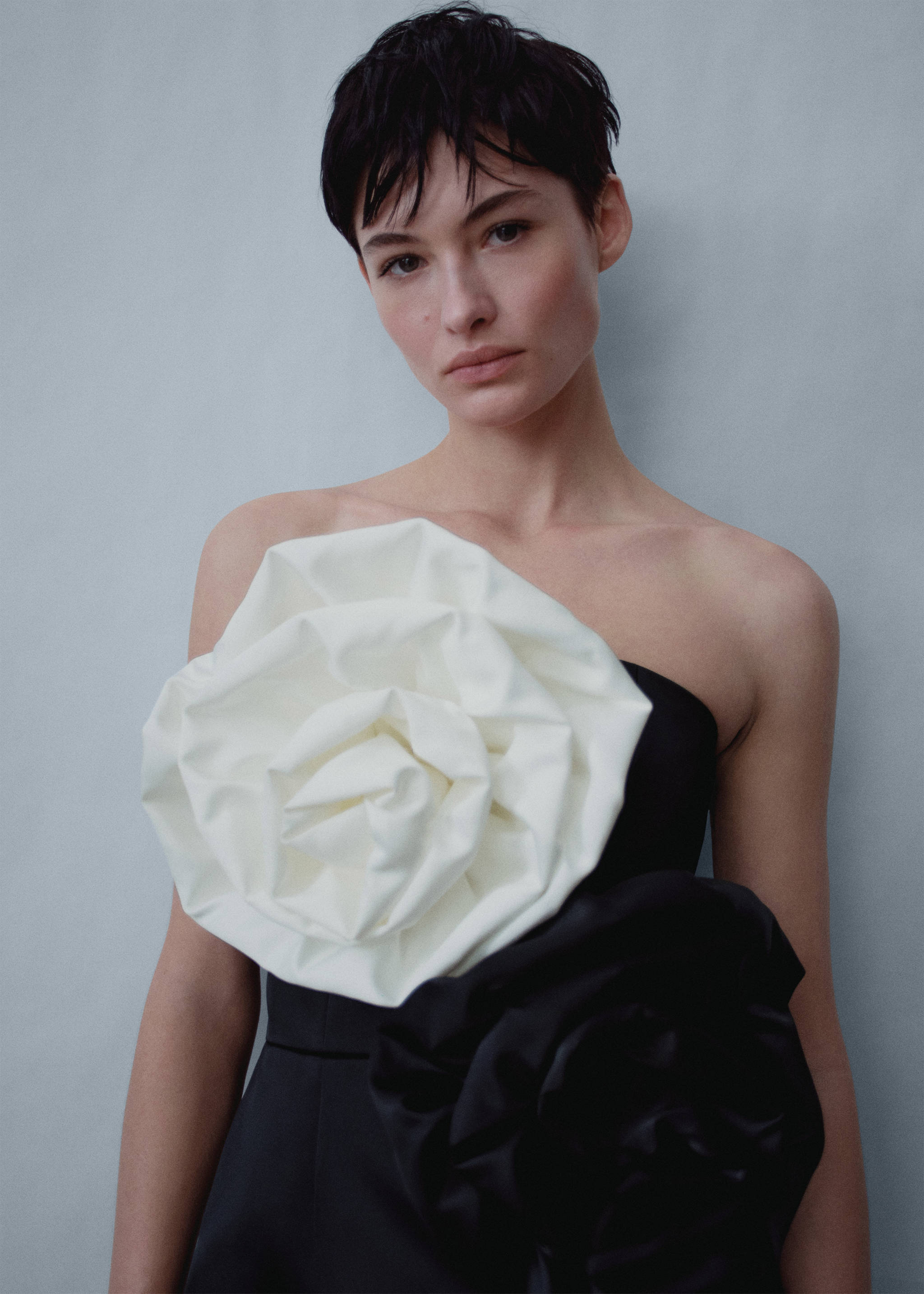 Two-tone floral maxi dress - Medium plane