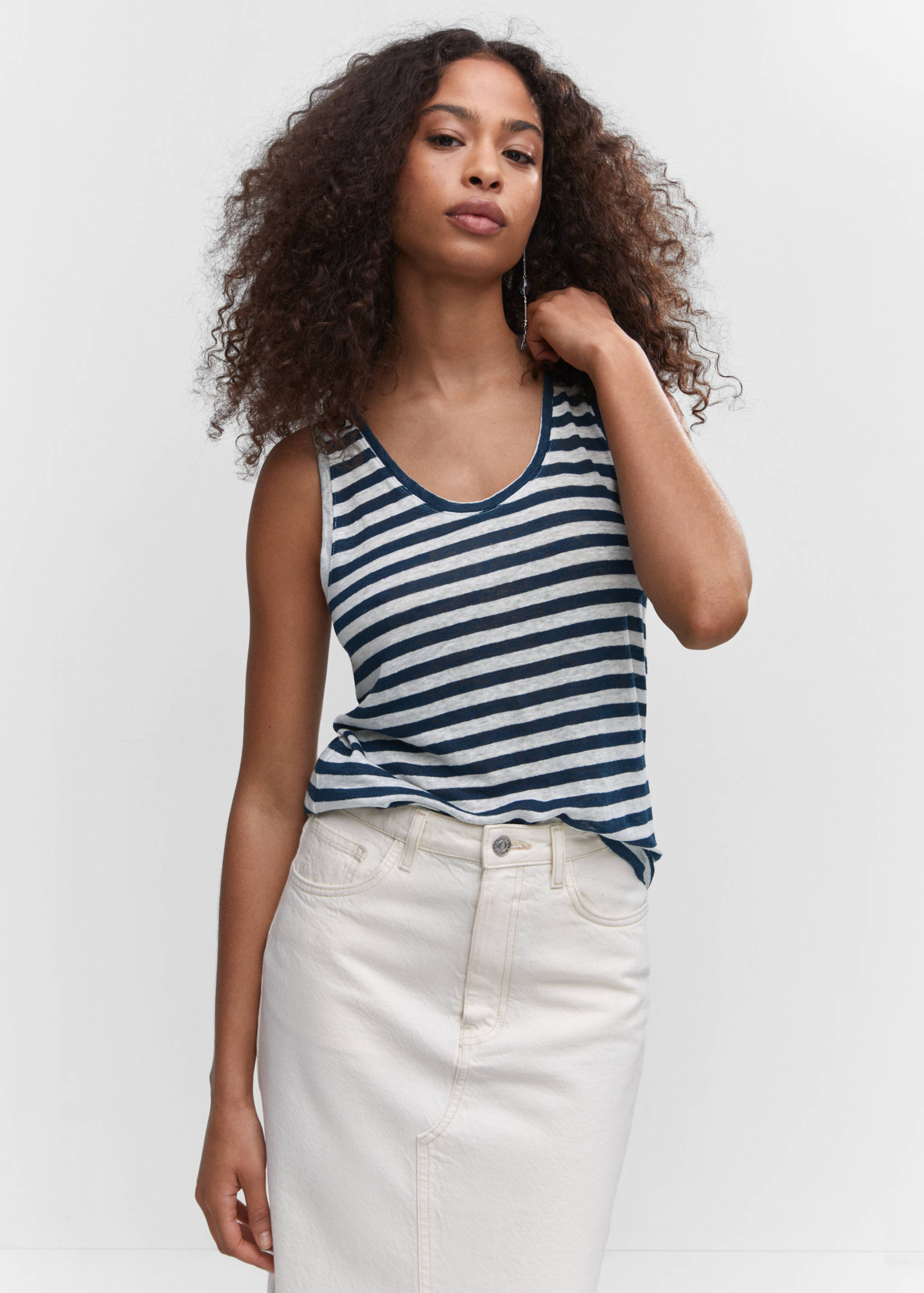 Top bretelles lin - Plan moyen