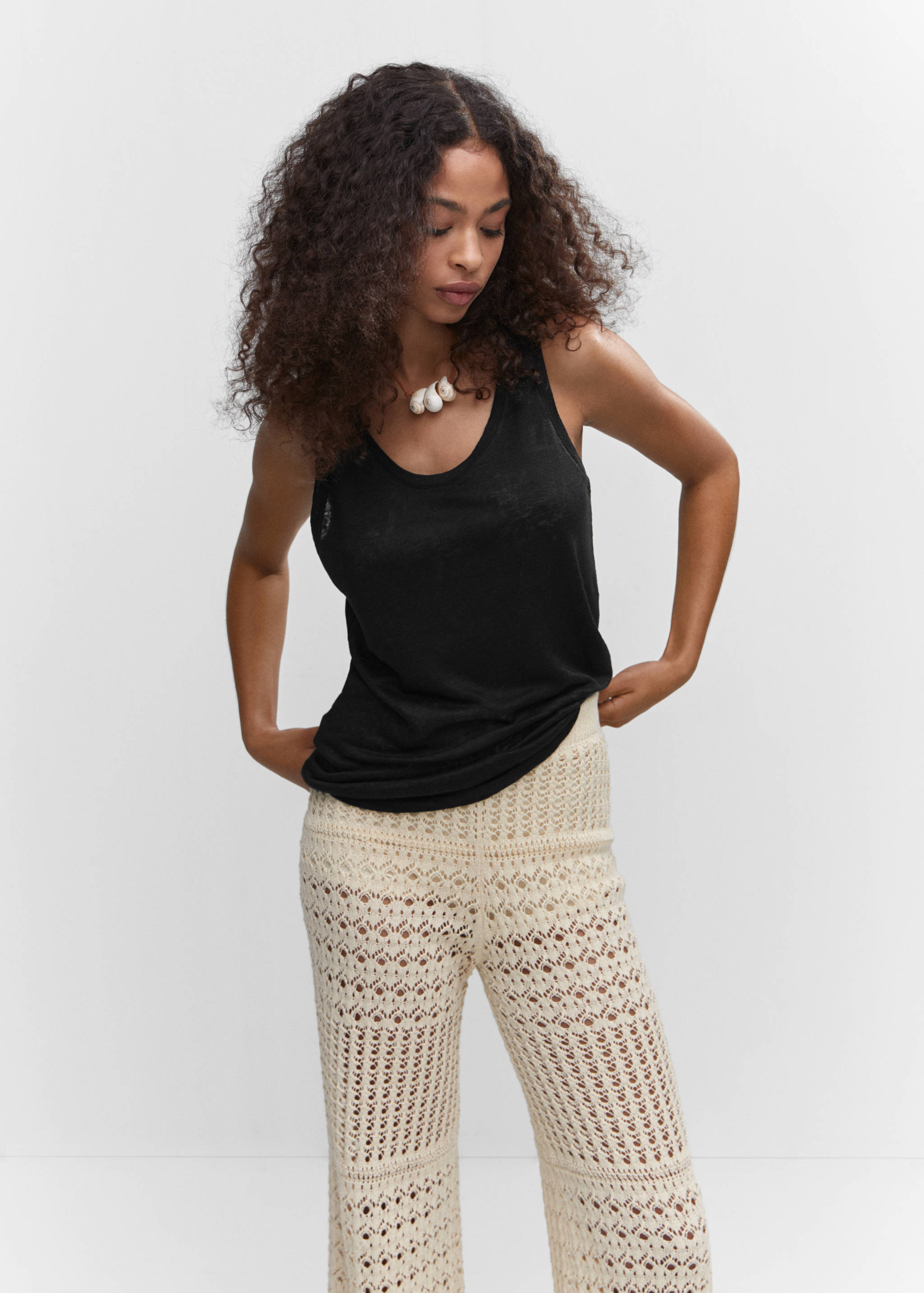 Top bretelles lin - Plan moyen