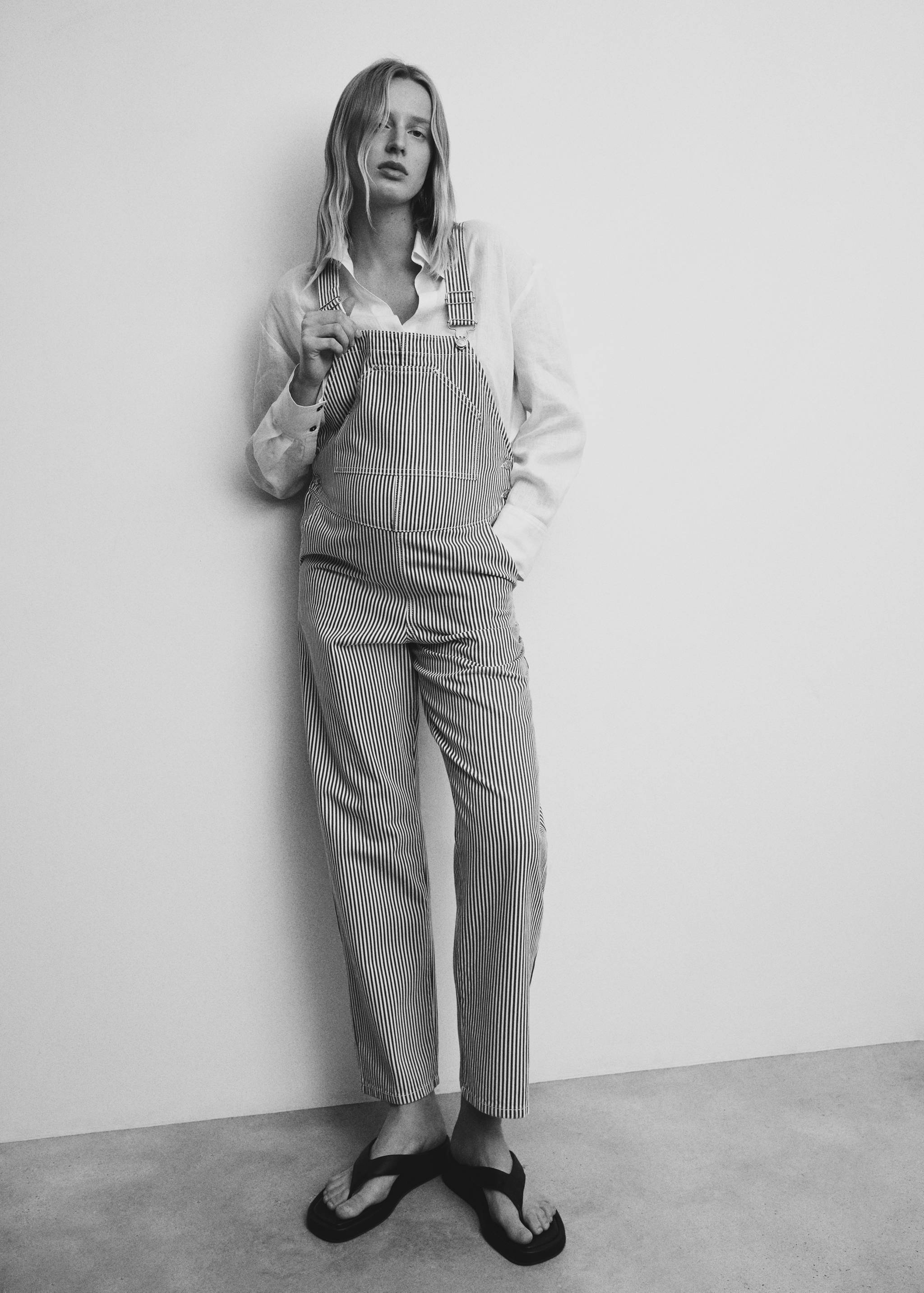 Salopette de grossesse en jean rayures - Détail de l'article 2