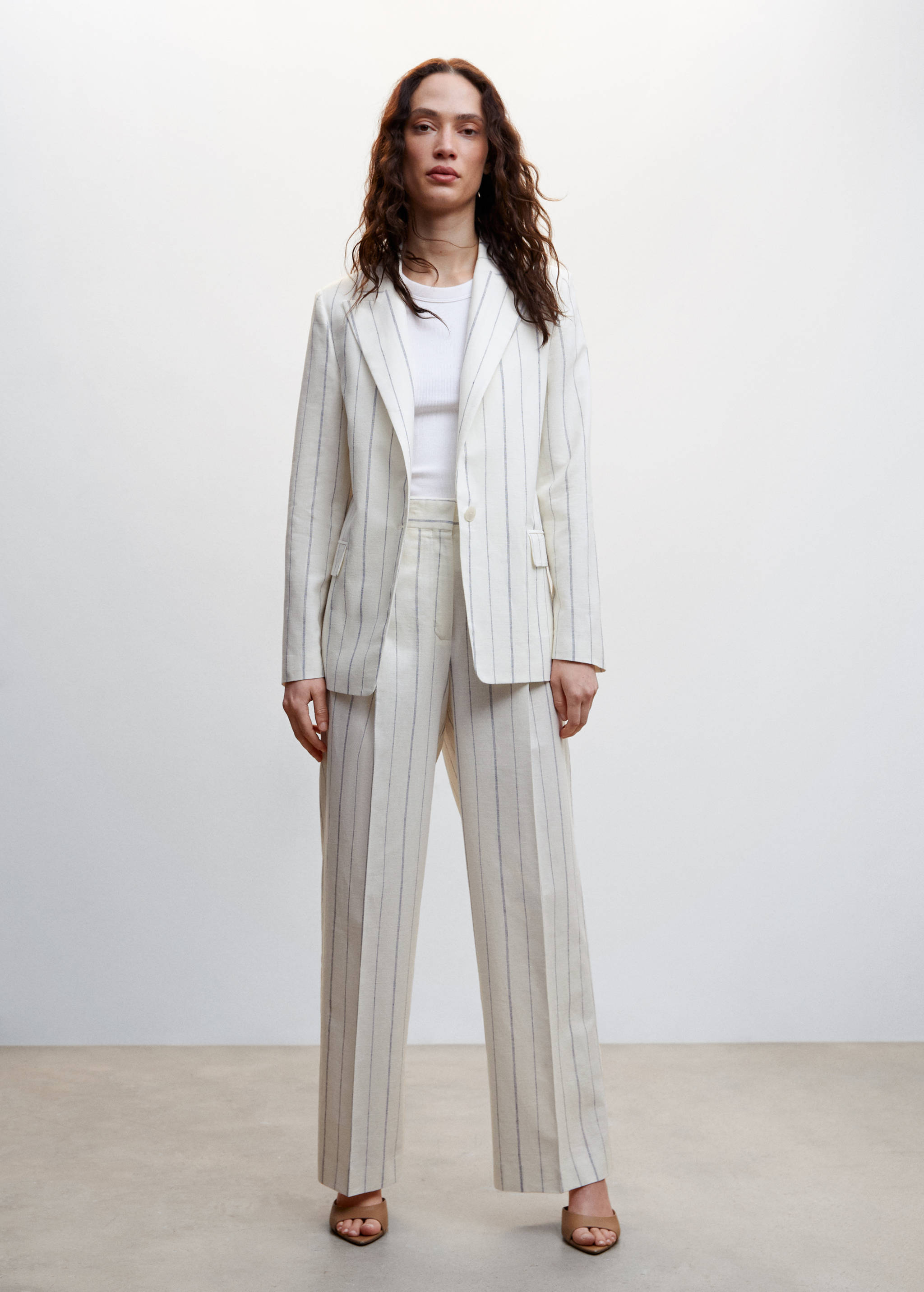 Striped suit blazer - General plane