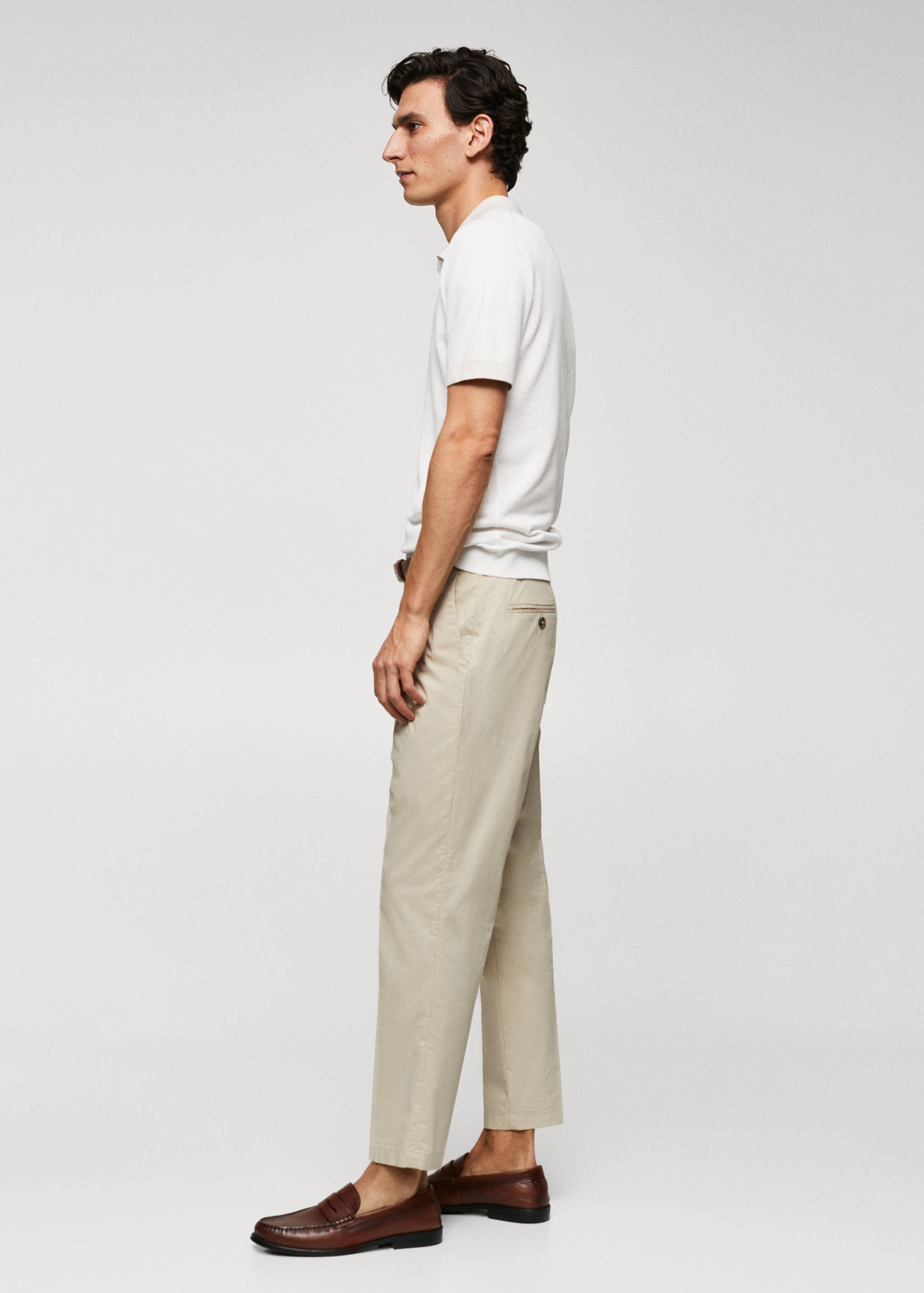 Fine-knit polo shirt with zip - Details of the article 2