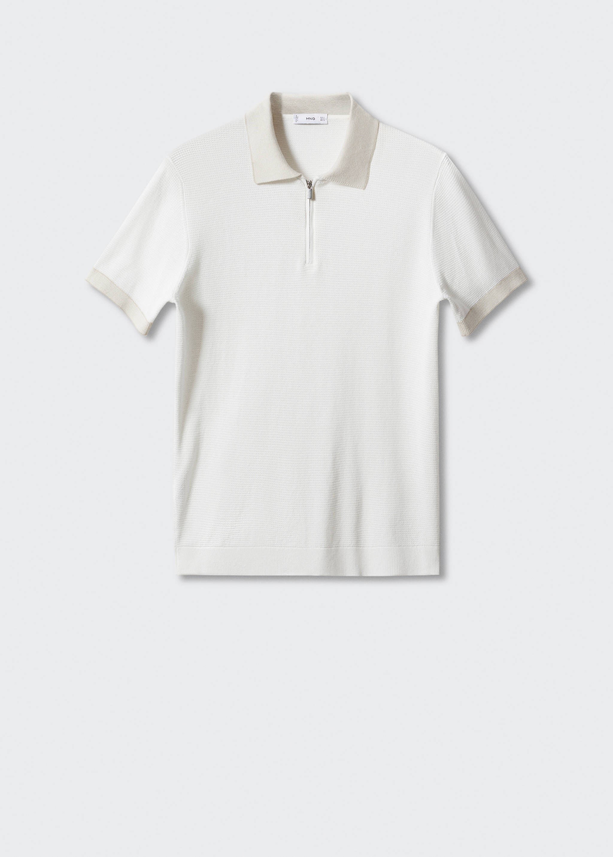 Fine-knit polo shirt with zip - Article without model