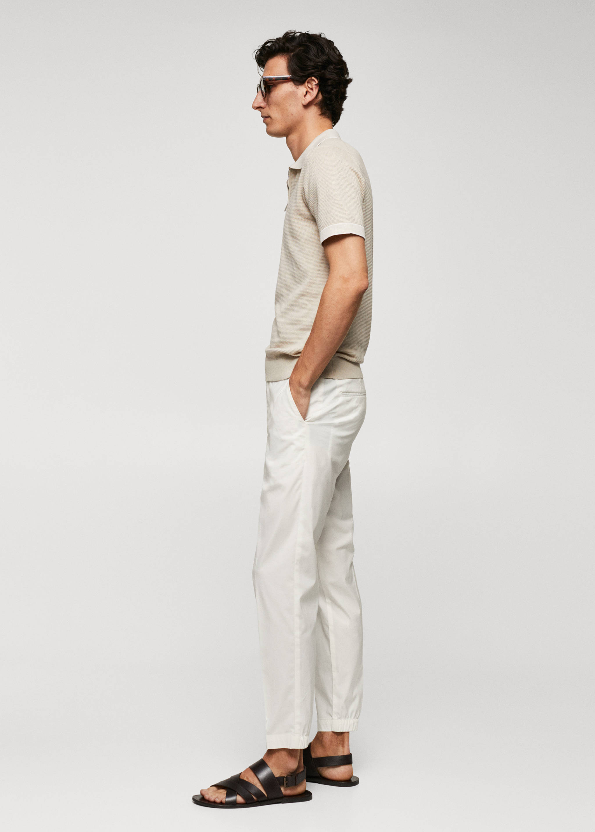 Fine-knit polo shirt with zip - Details of the article 2