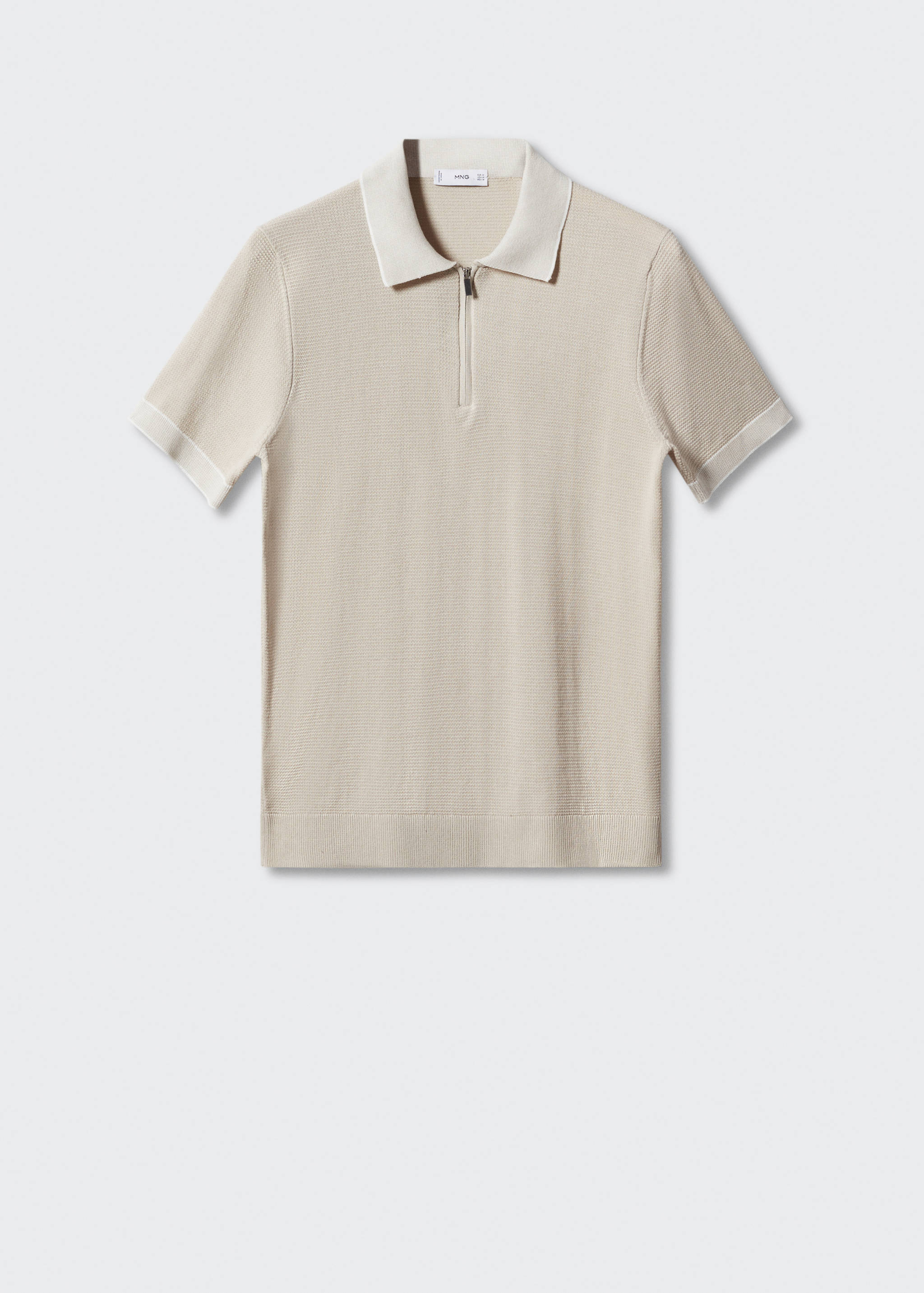 Fine-knit polo shirt with zip - Article without model