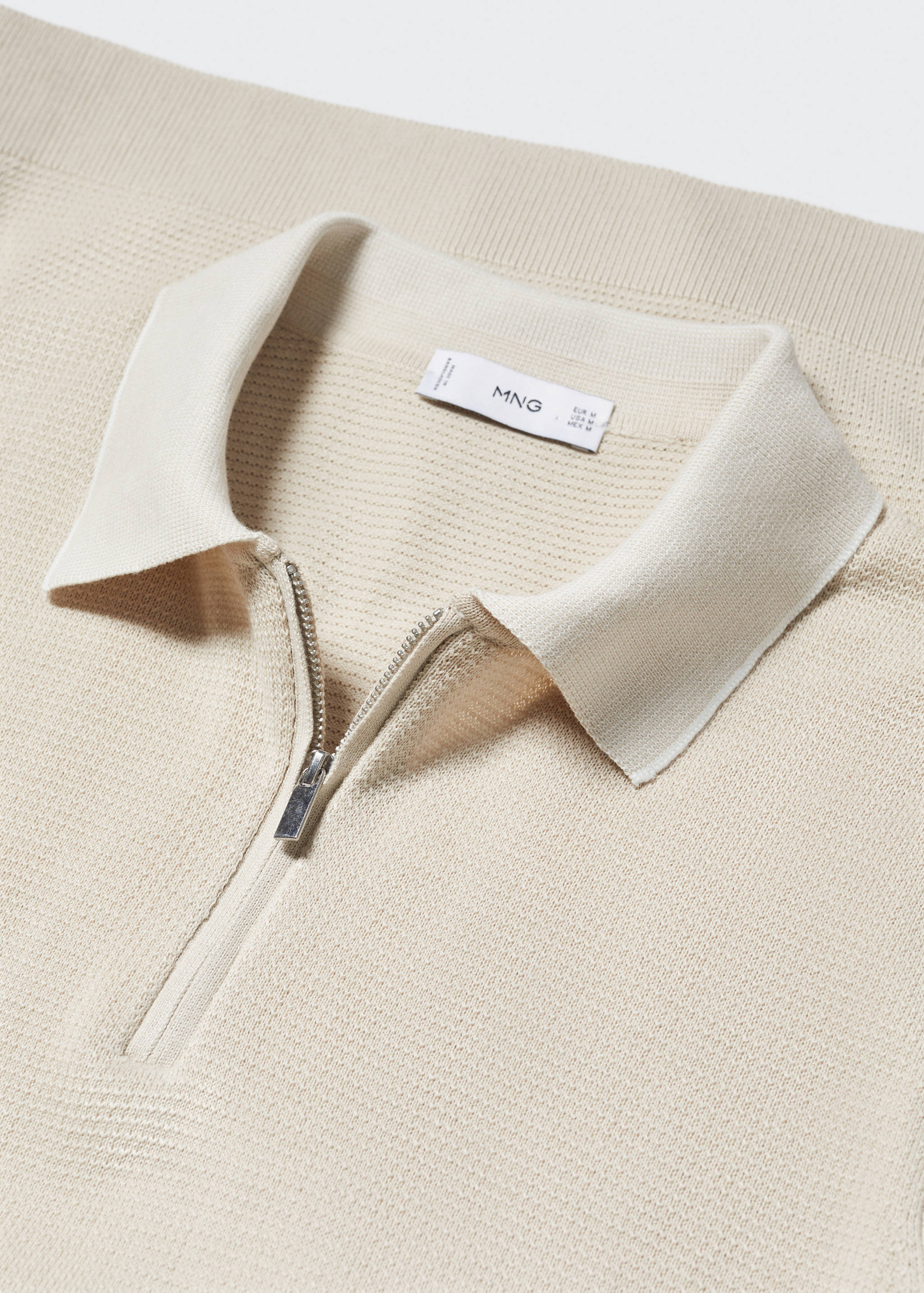 Fine-knit polo shirt with zip - Details of the article 8