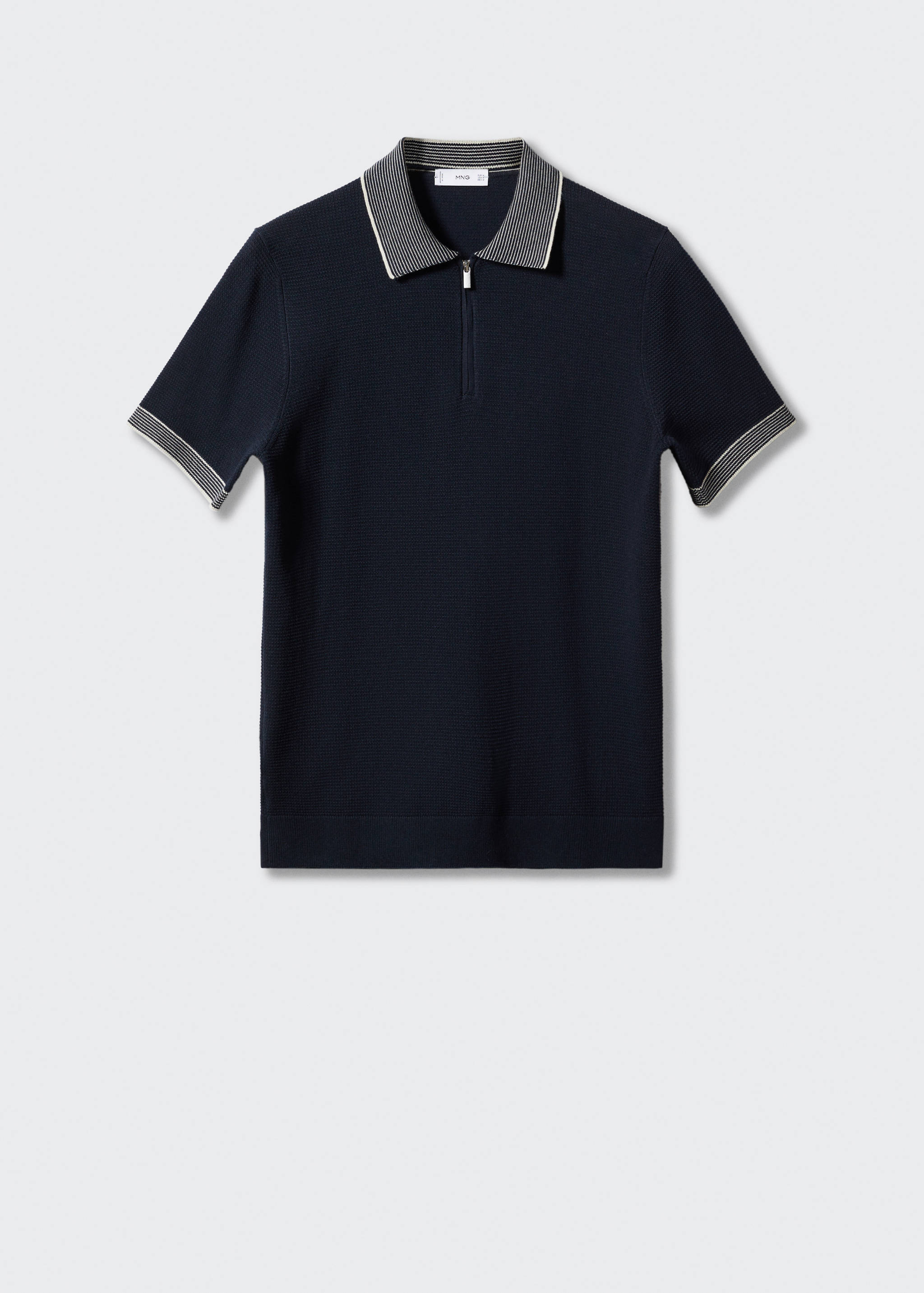 Fine-knit polo shirt with zip - Article without model