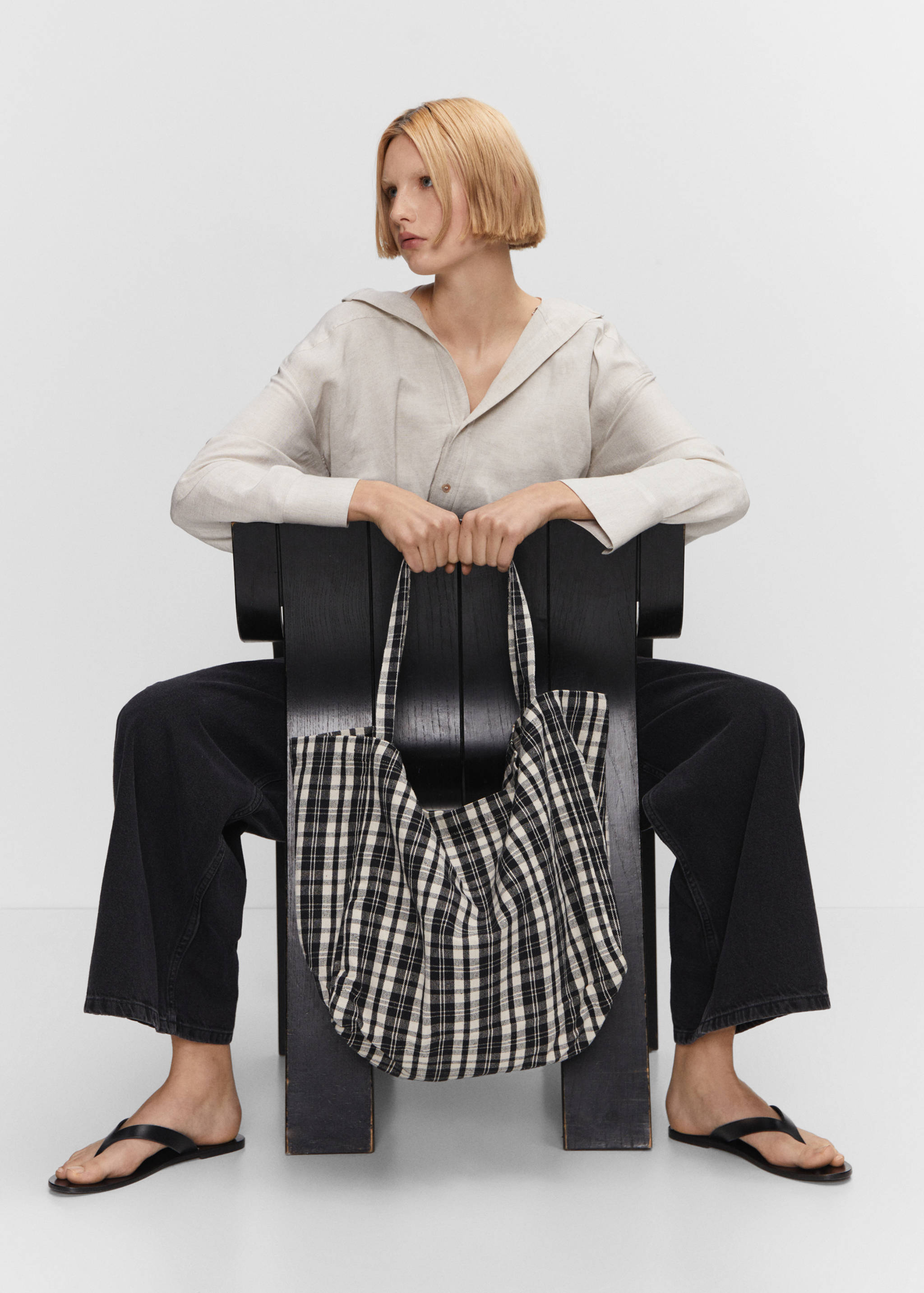 Gingham check bag - General plane