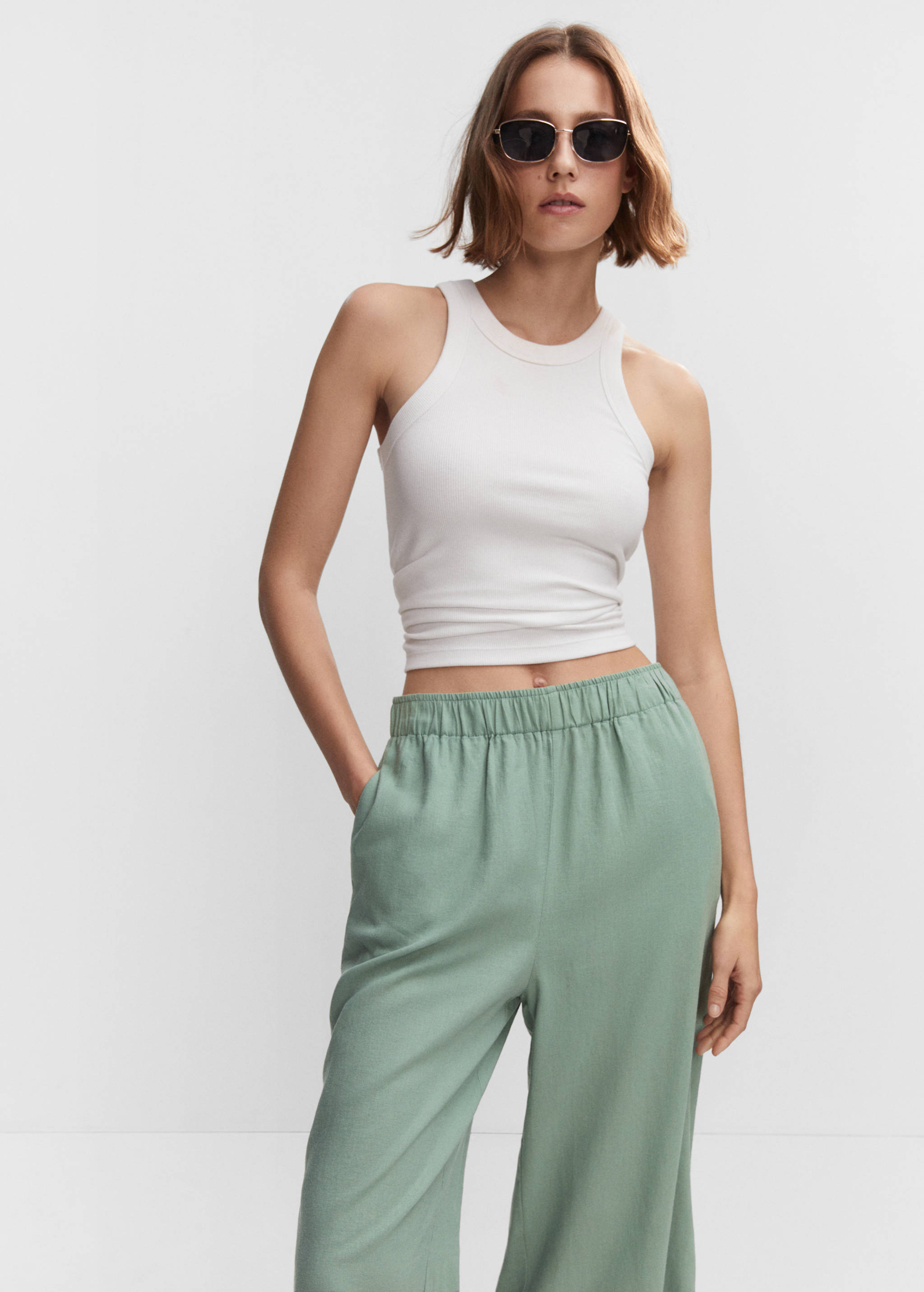 Jupe-culotte lin - Plan moyen