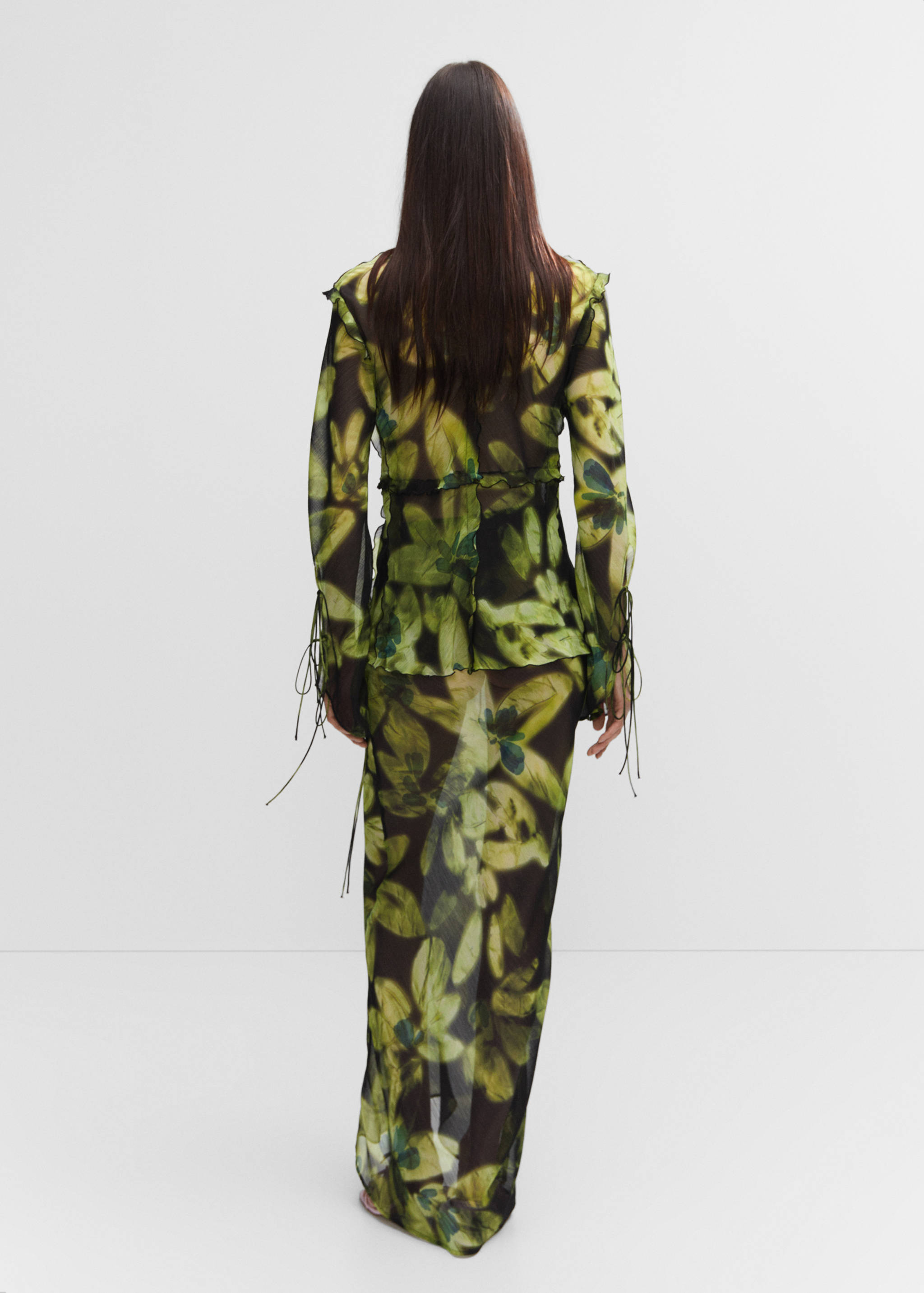 Floral chiffon skirt - Reverse of the article