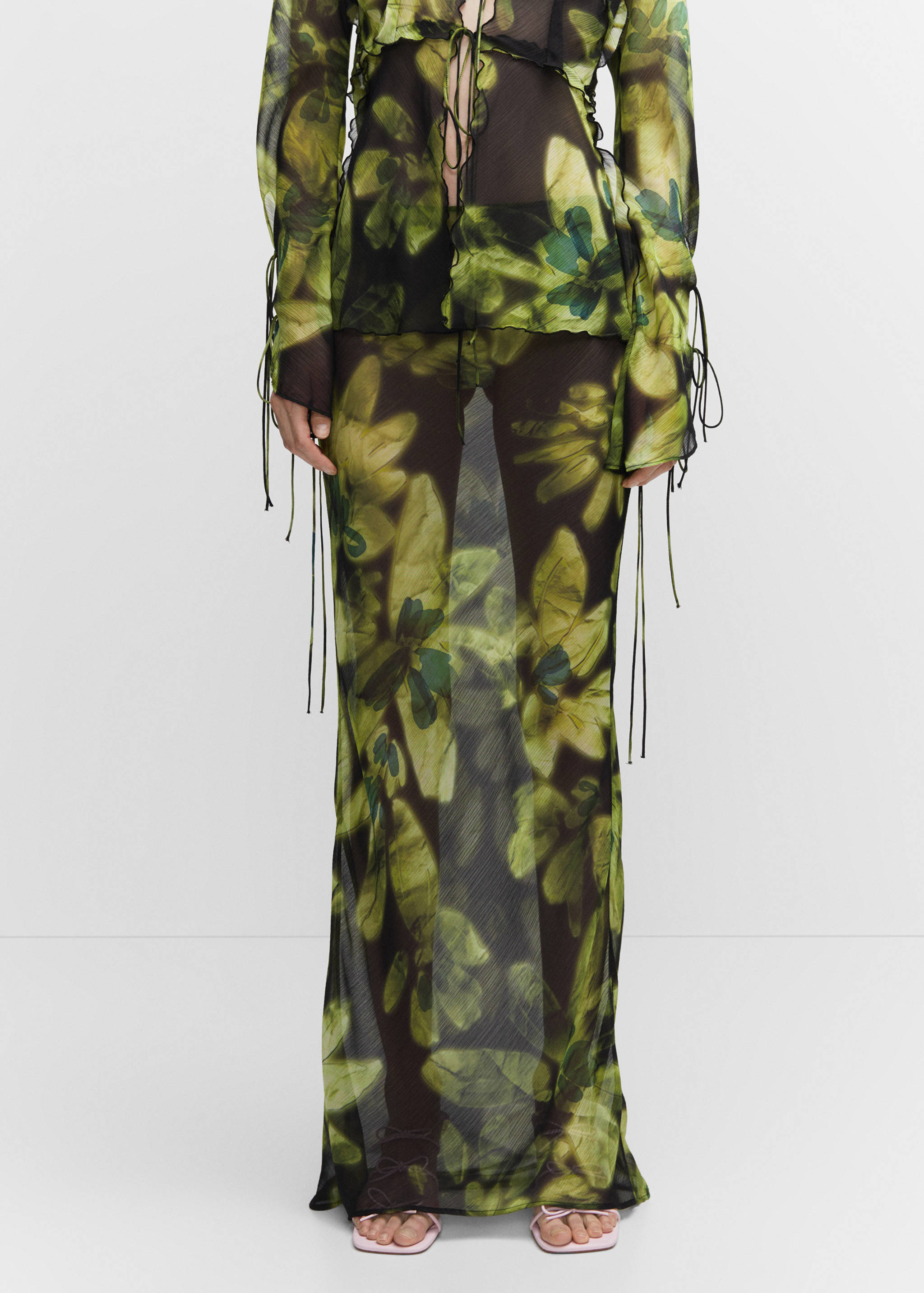 Floral chiffon skirt - Details of the article 6