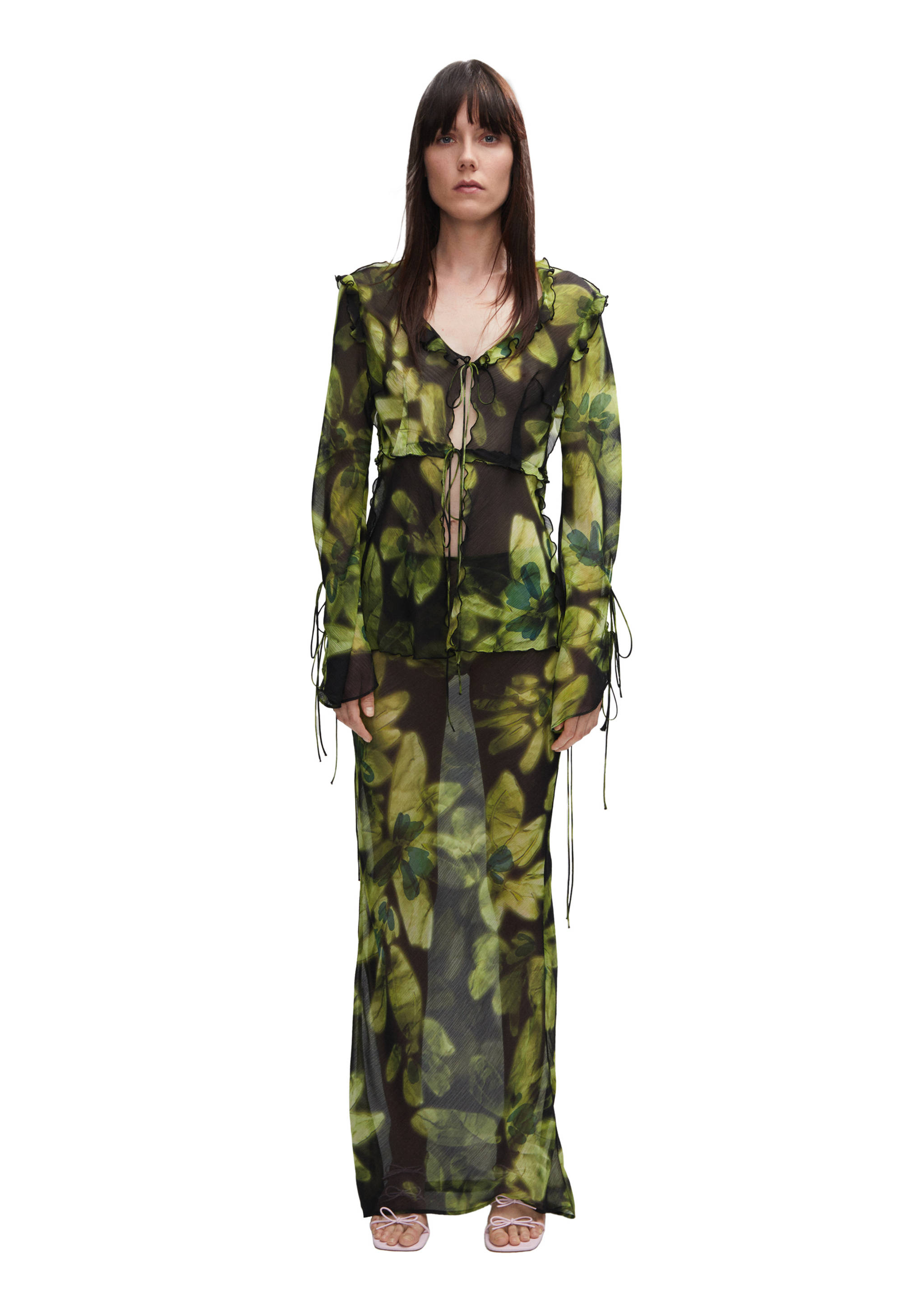 Floral chiffon skirt - Details of the article 2