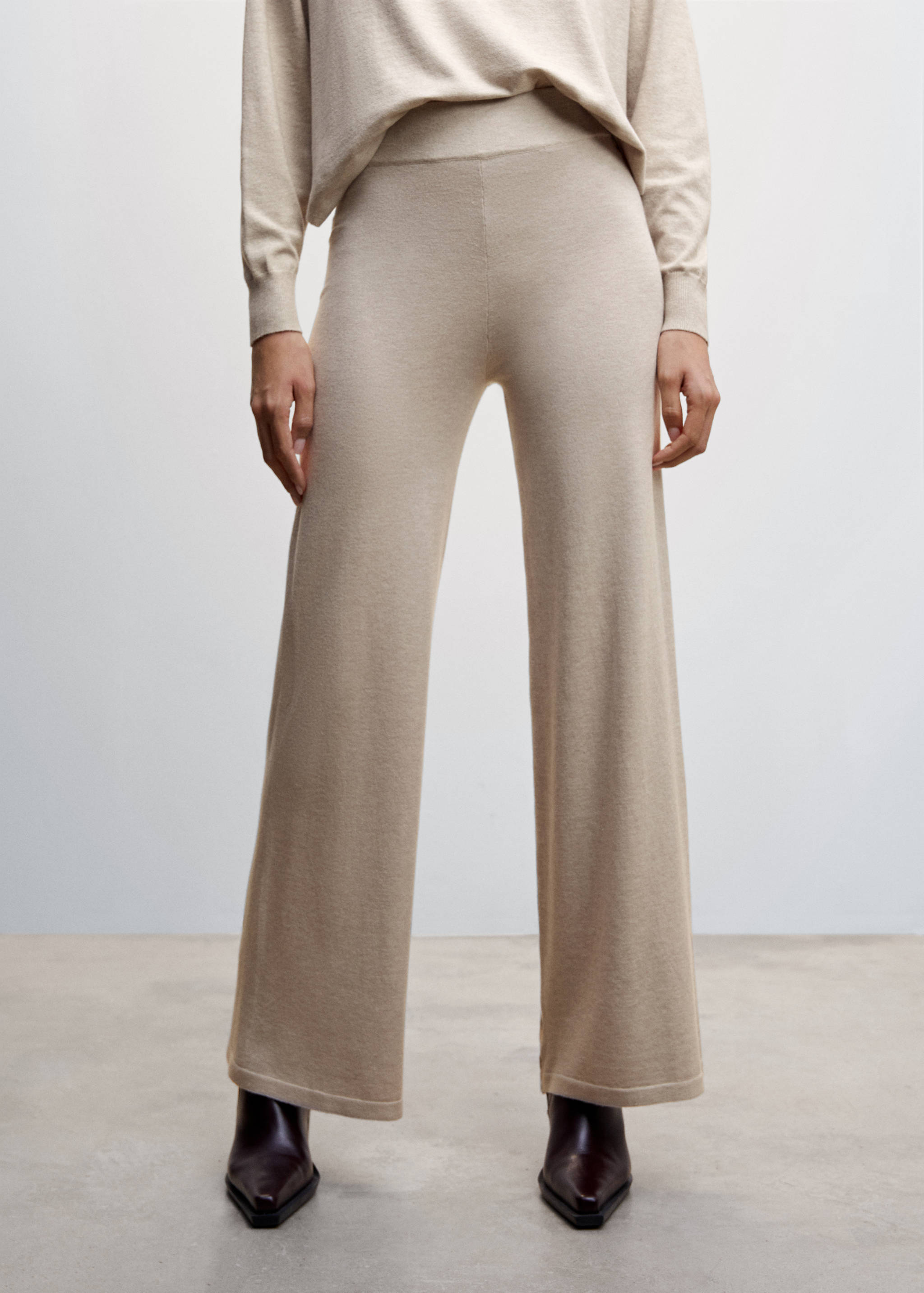 Knitted wideleg trousers - Medium plane