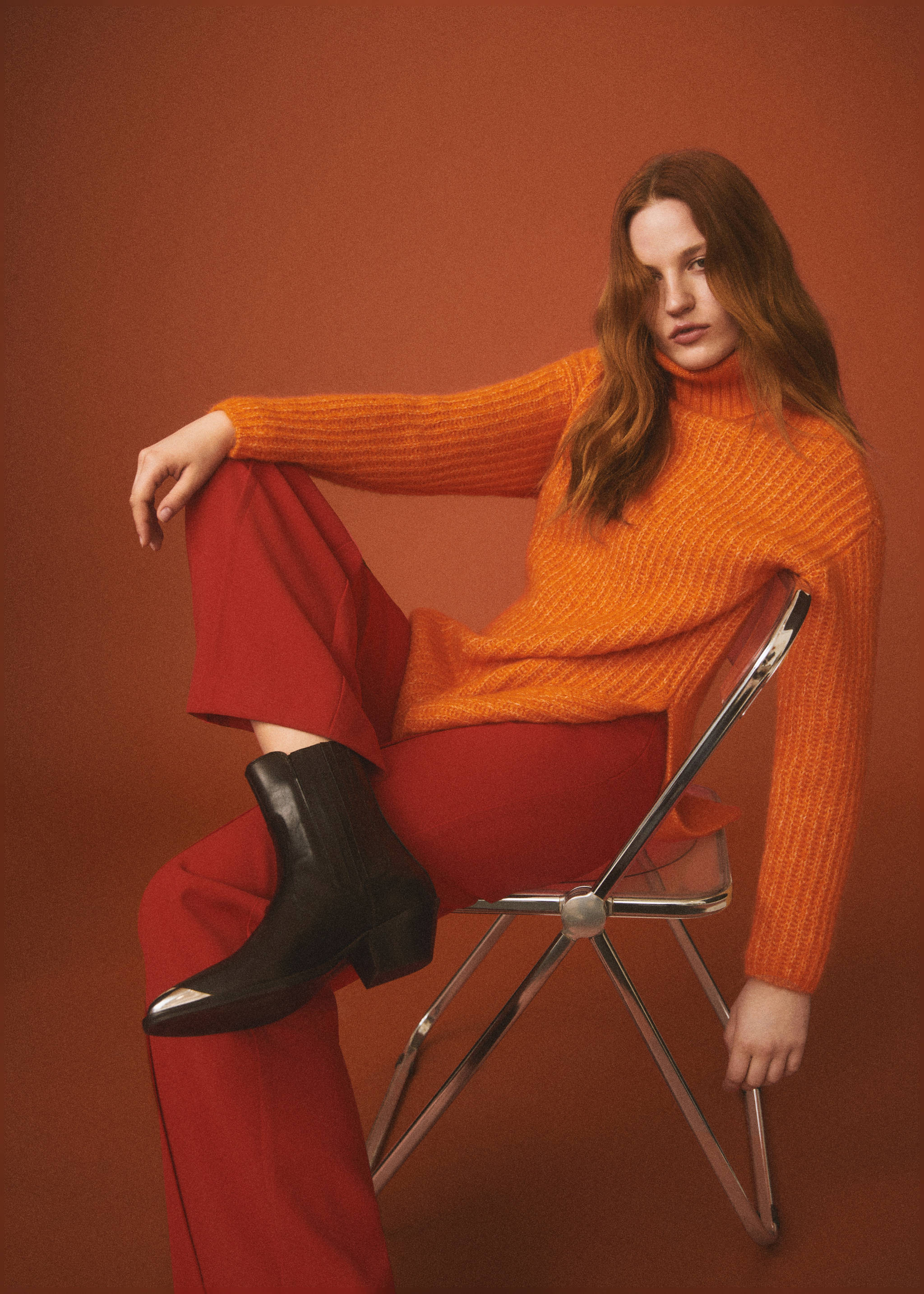 Metallic pointed toe leather ankle boots - General plane